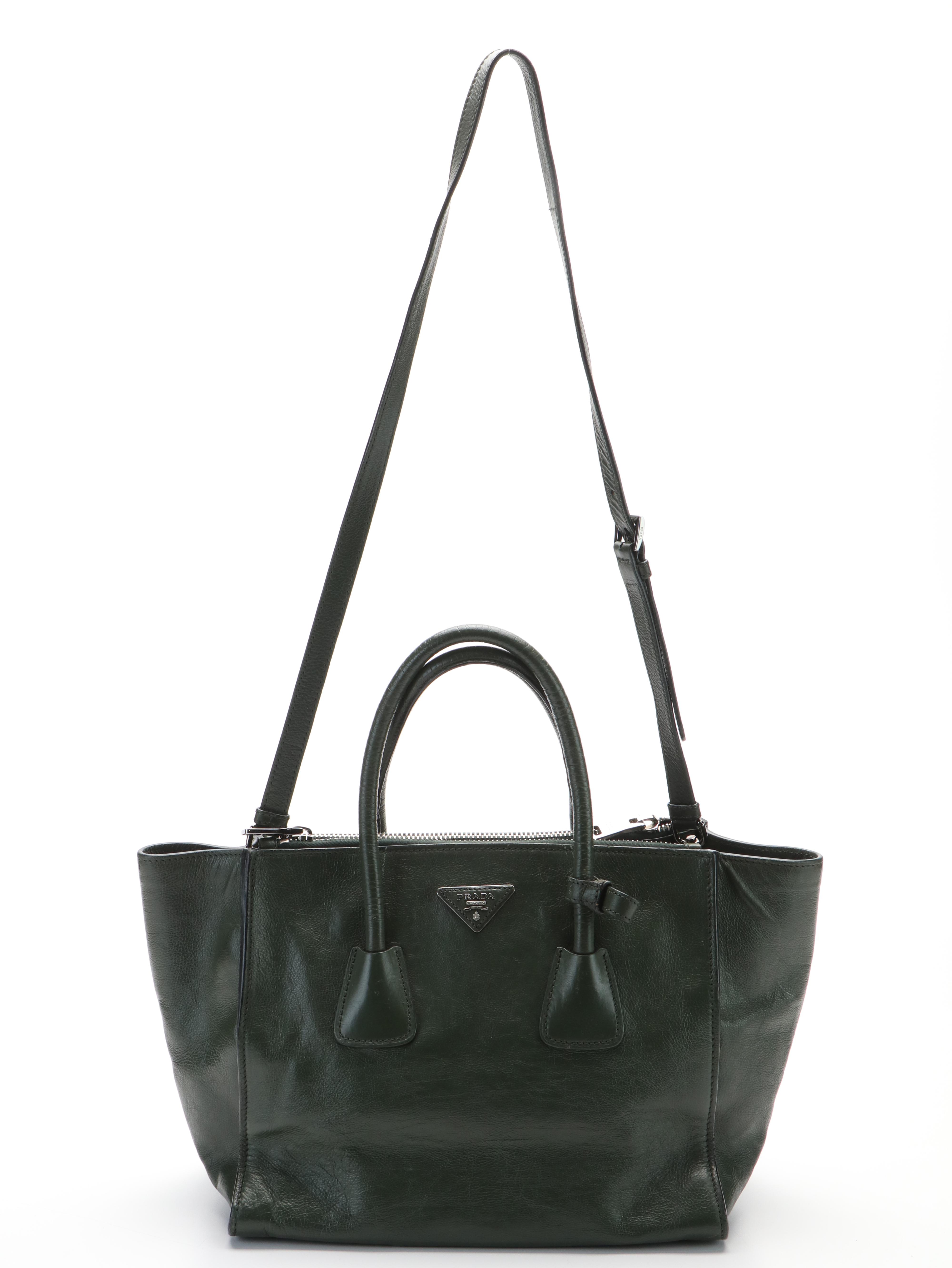 Prada Galleria Double Zip Tote in Vitello Grain Leather