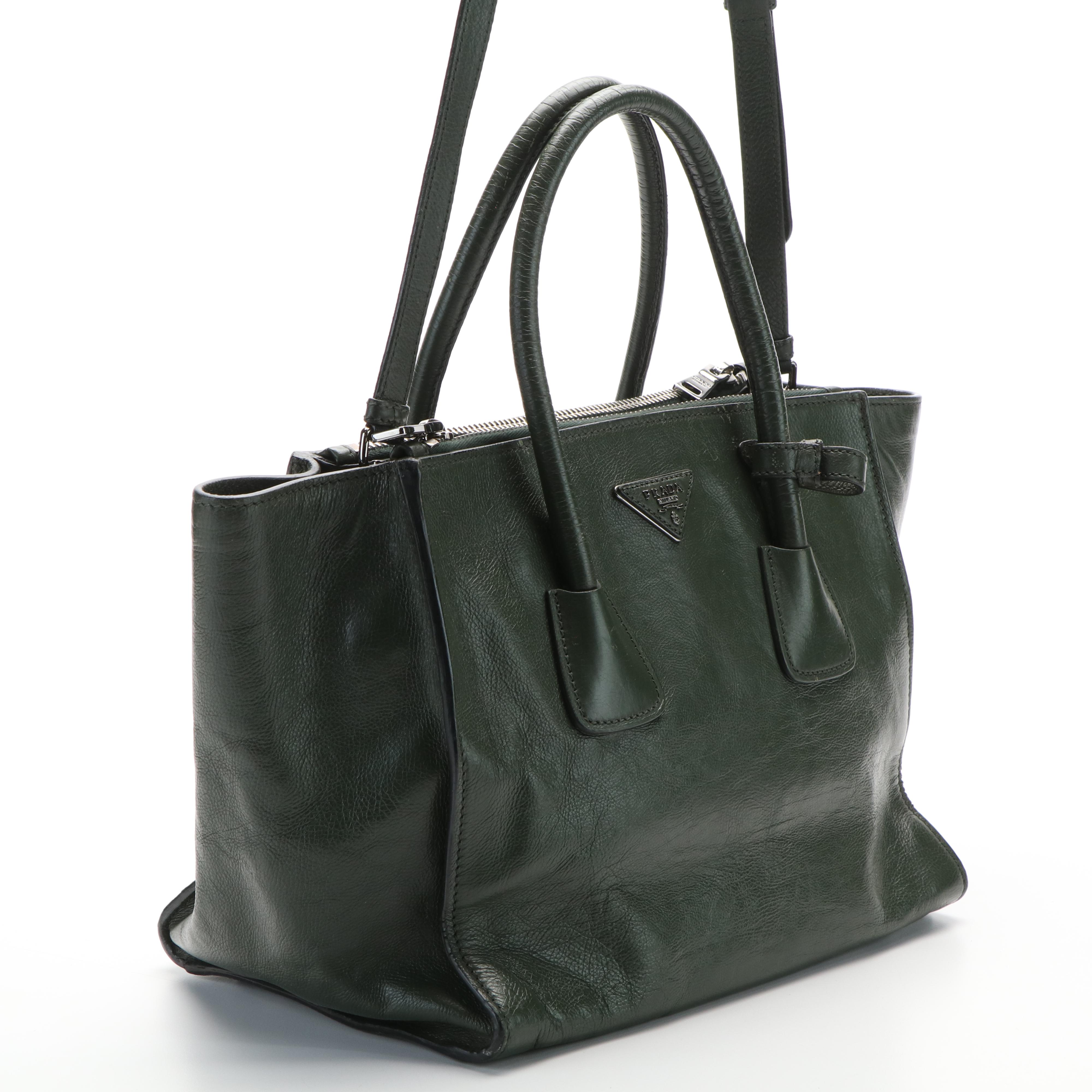 Prada Galleria Double Zip Tote in Vitello Grain Leather