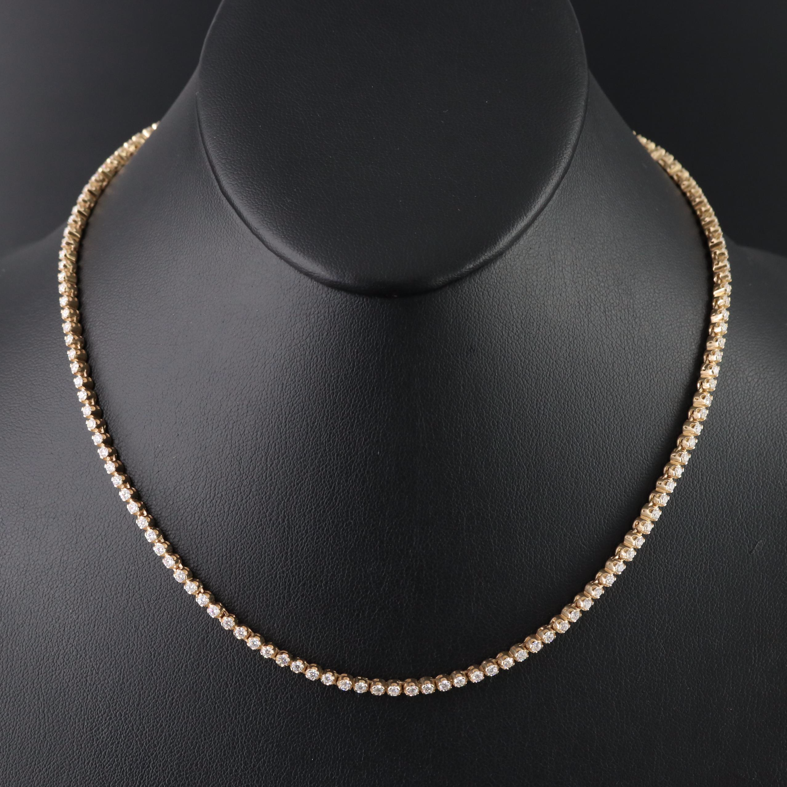 14K Moissanite Rivière Necklace