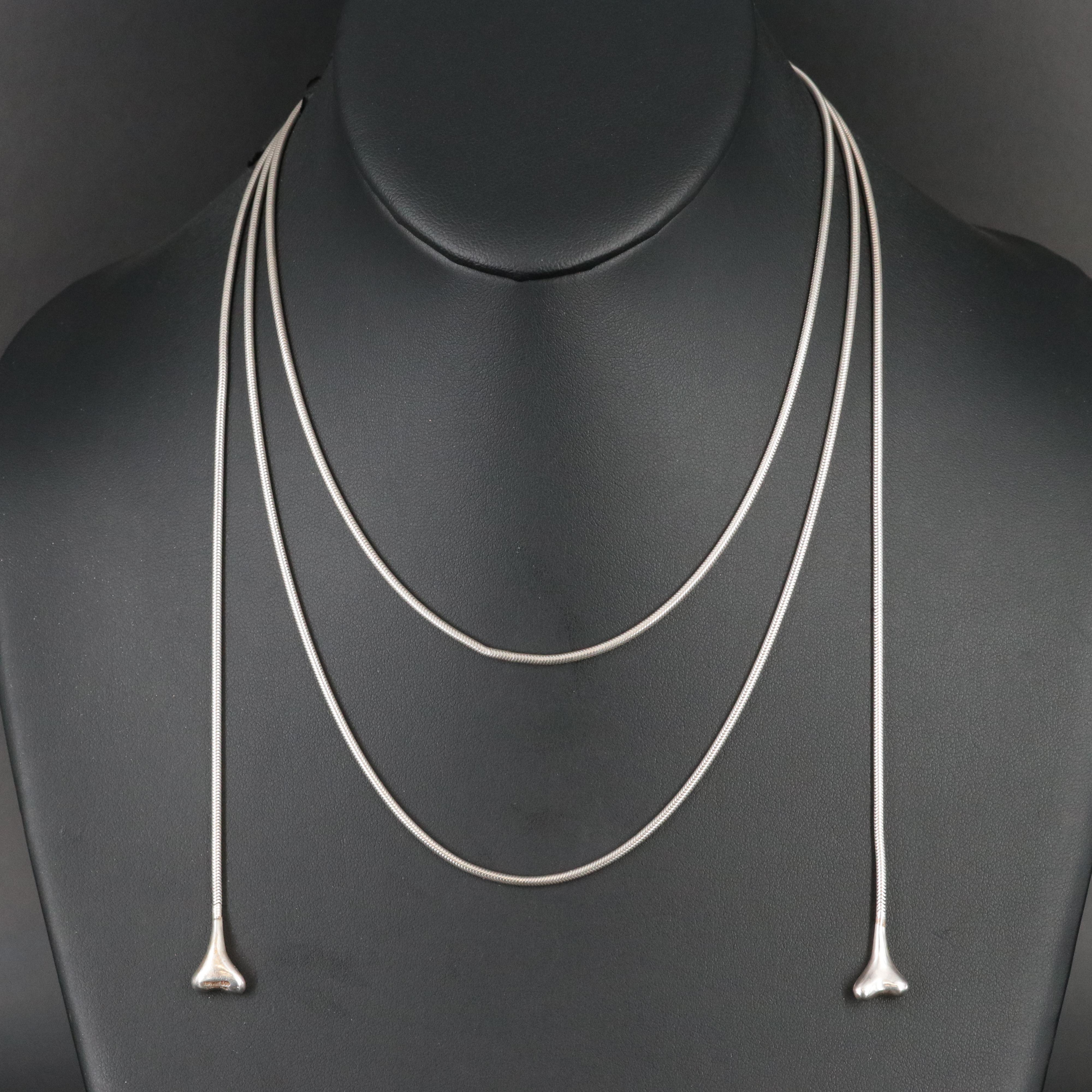 Tiffany & Co. Bone Sterling Lariat Necklace