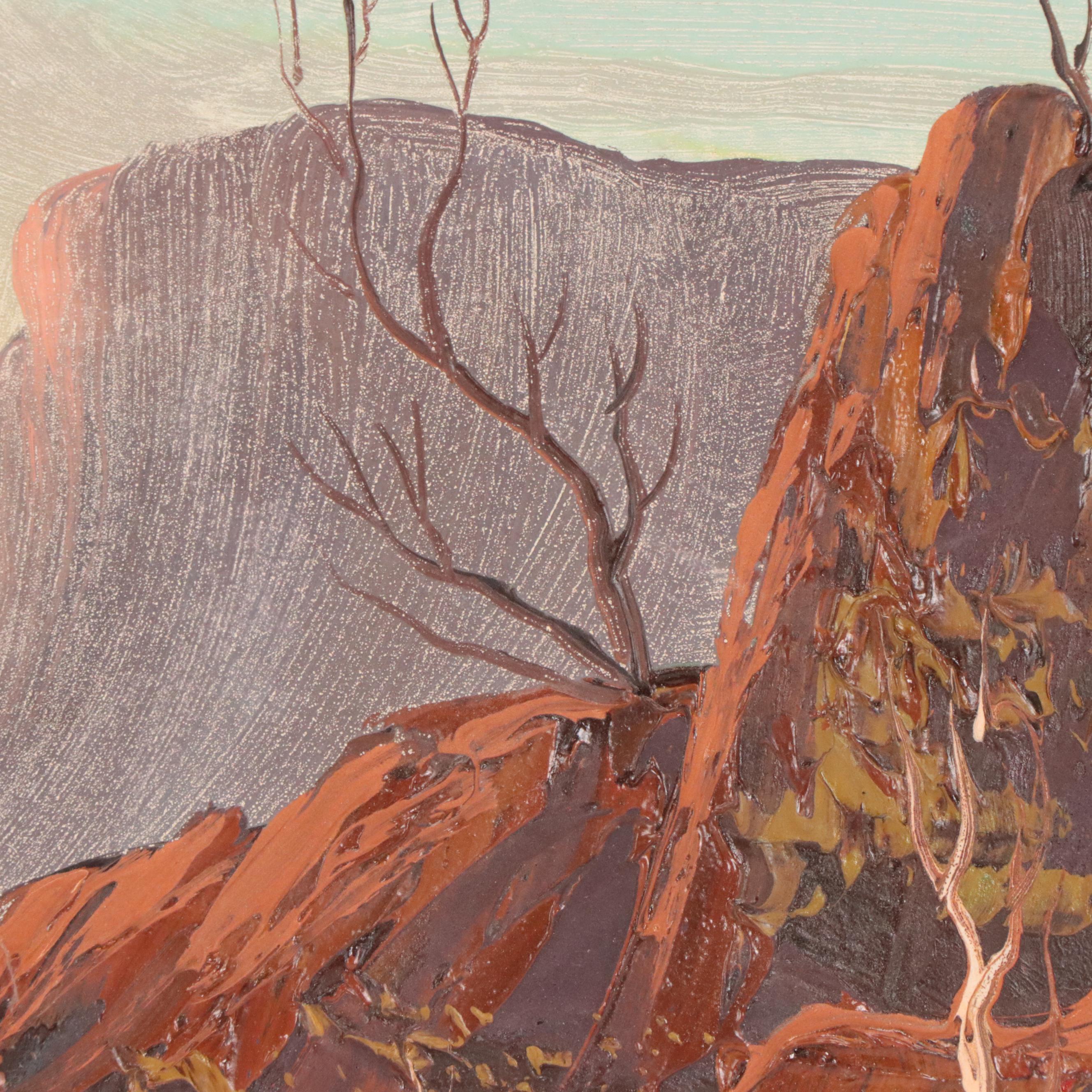 Henk Guth Oil Painting of Central Australian Landscape