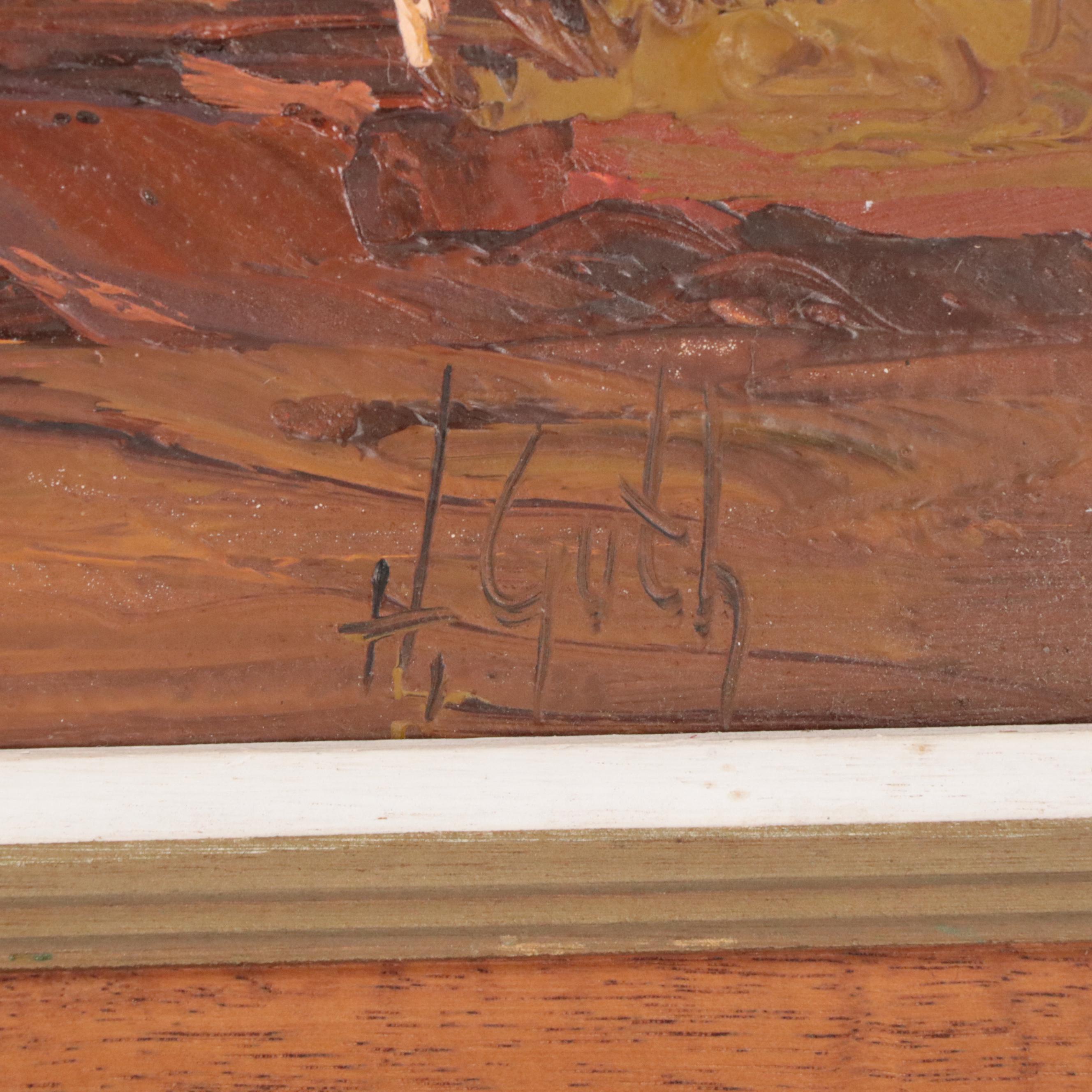 Henk Guth Oil Painting of Central Australian Landscape