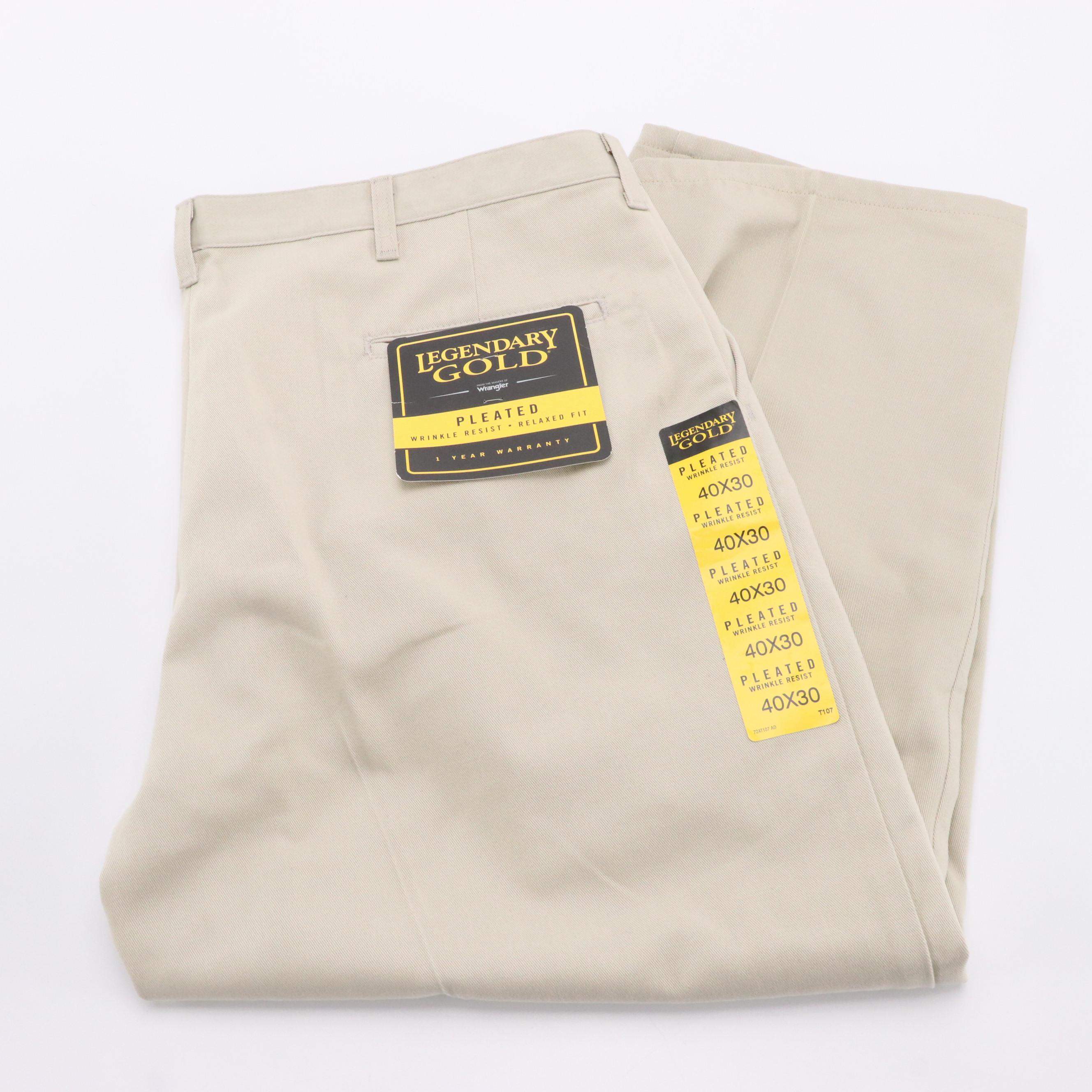 Legendary Gold by Wrangler Pleated Khaki Pants and Outdoor Outfitters Navy Pants