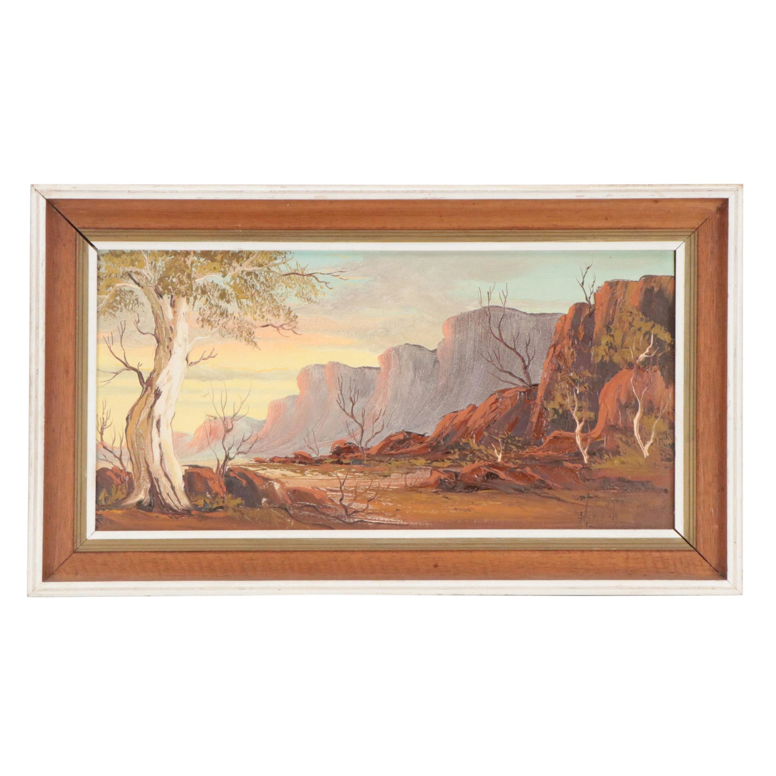 Henk Guth Oil Painting of Central Australian Landscape