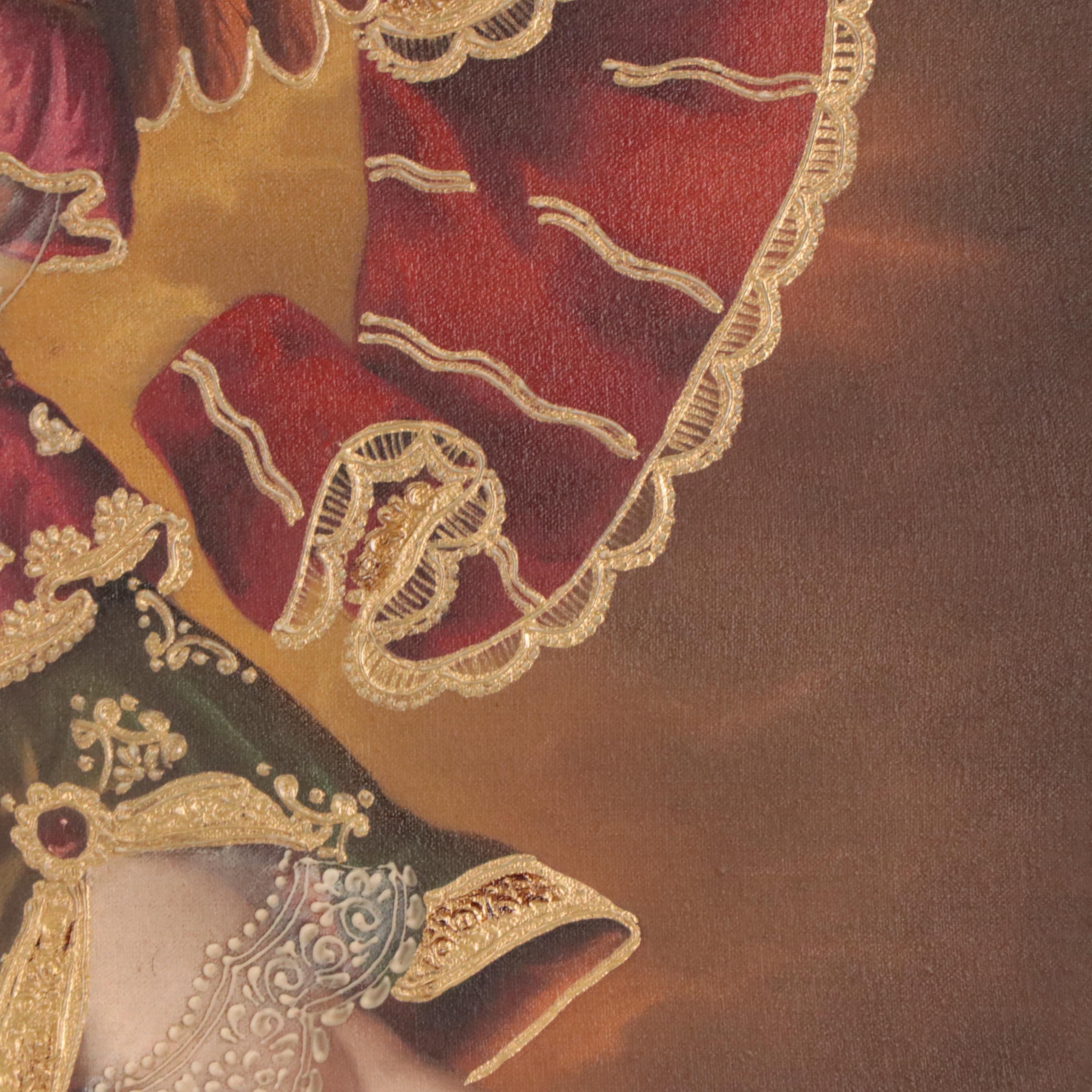 Ernesto Zuñiga Cuzco Style Oil Painting of Archangel