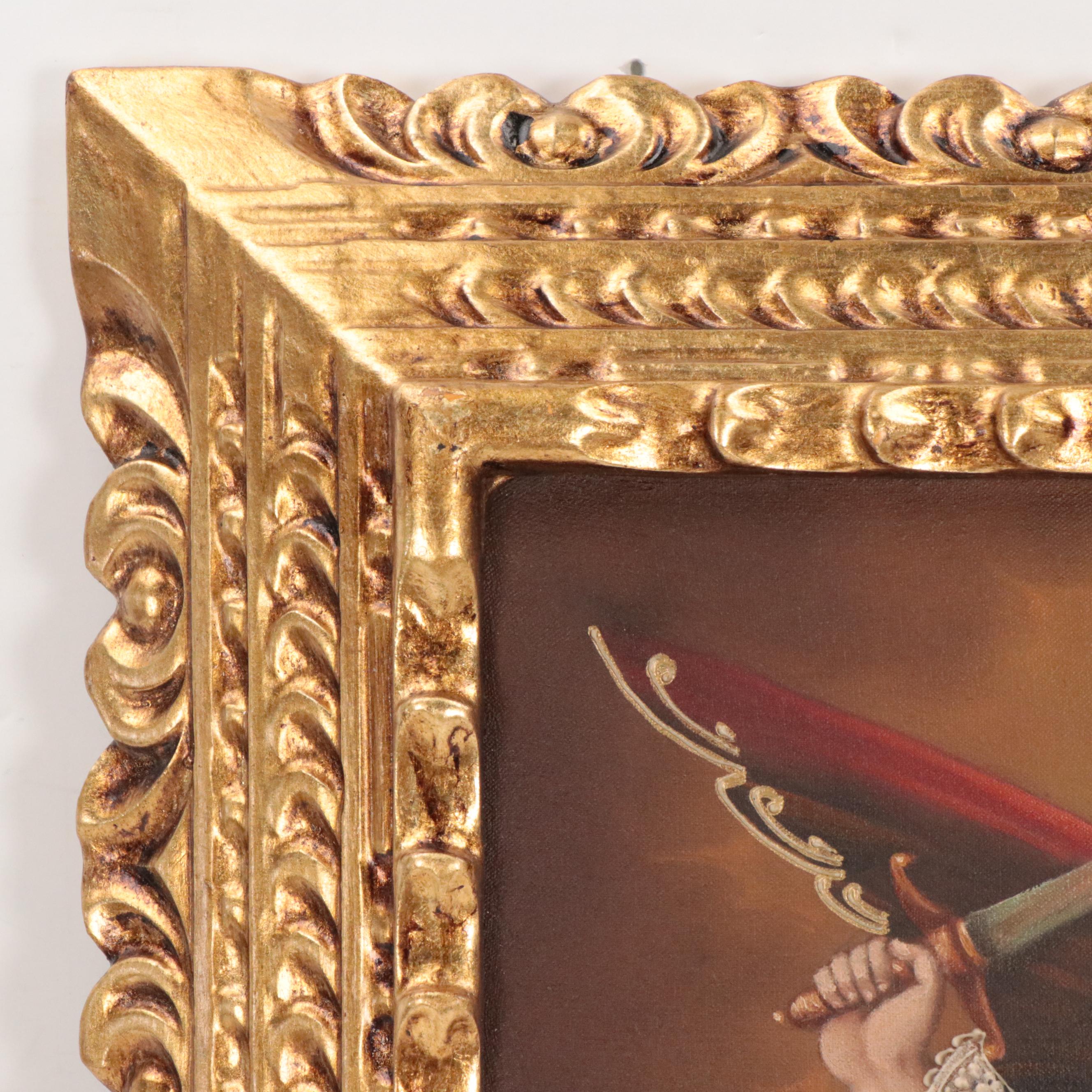 Ernesto Zuñiga Cuzco Style Oil Painting of Archangel