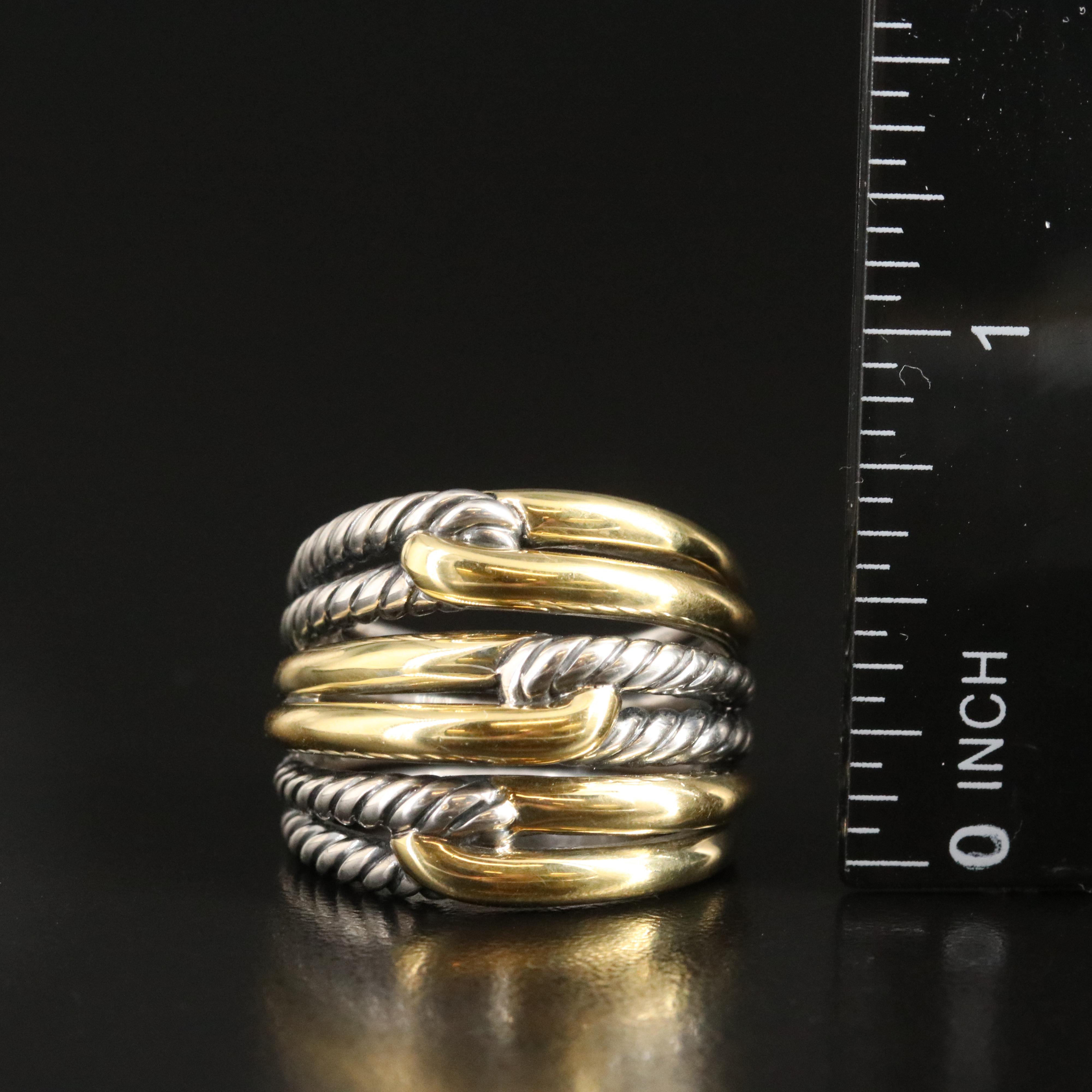 David Yurman Labyrinth Sterling and 18K Triple-Loop Ring