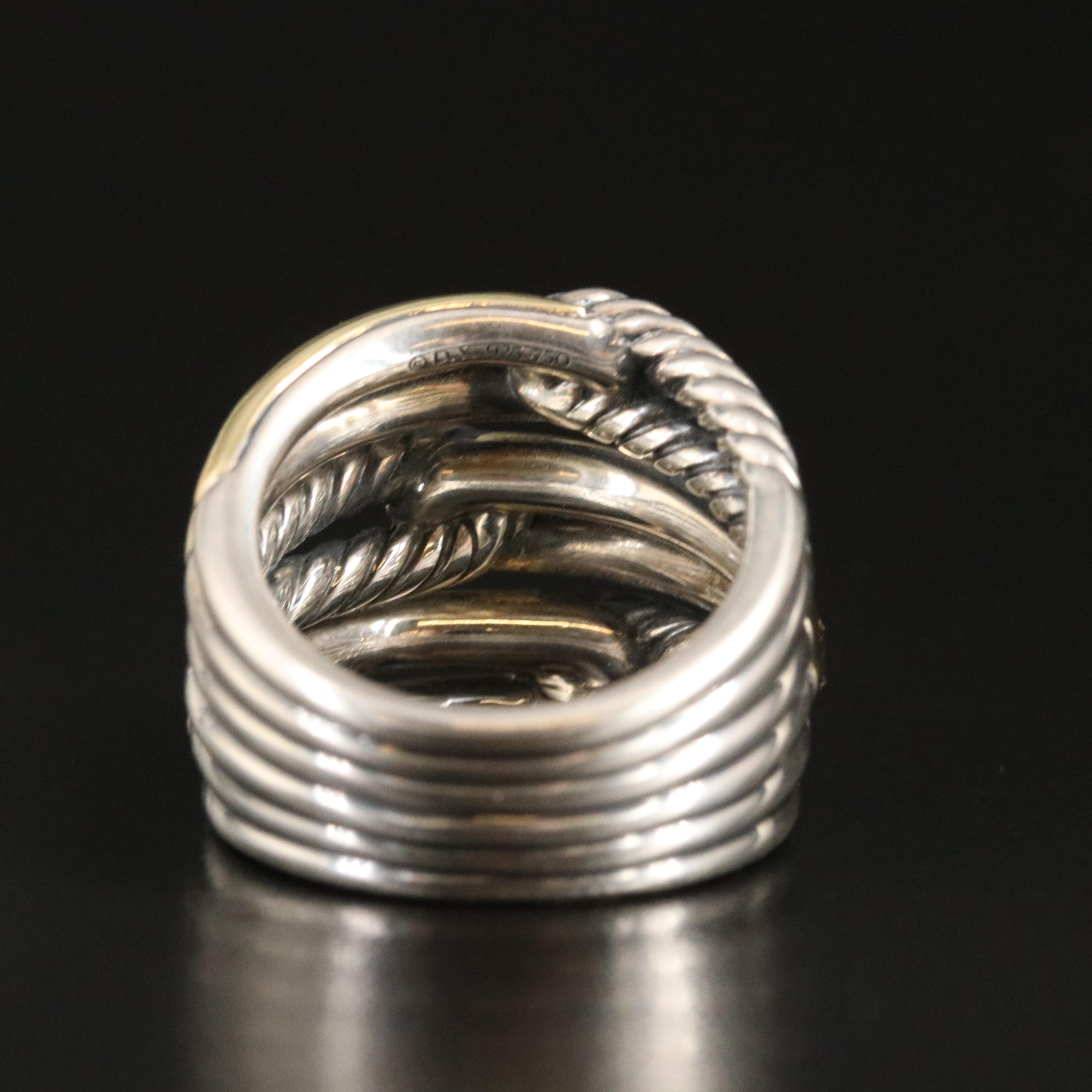 David Yurman Labyrinth Sterling and 18K Triple-Loop Ring