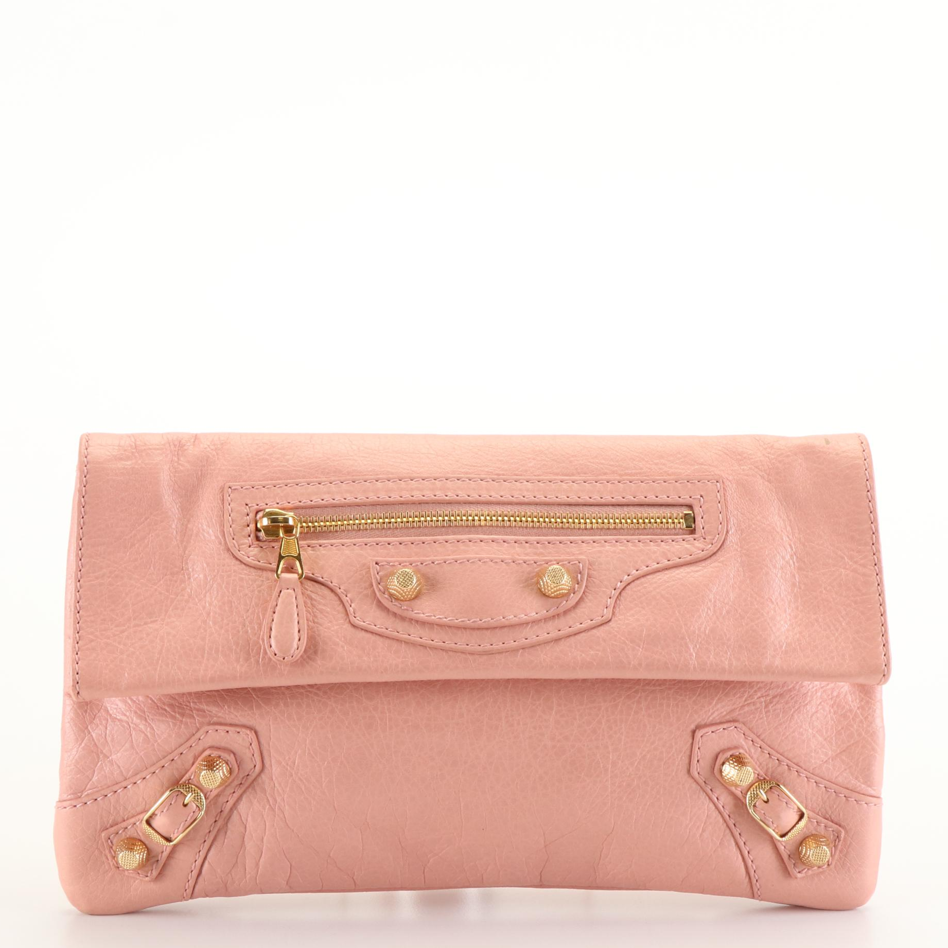 Balenciaga Envelope Clutch Bag in Pink Lambskin Leather