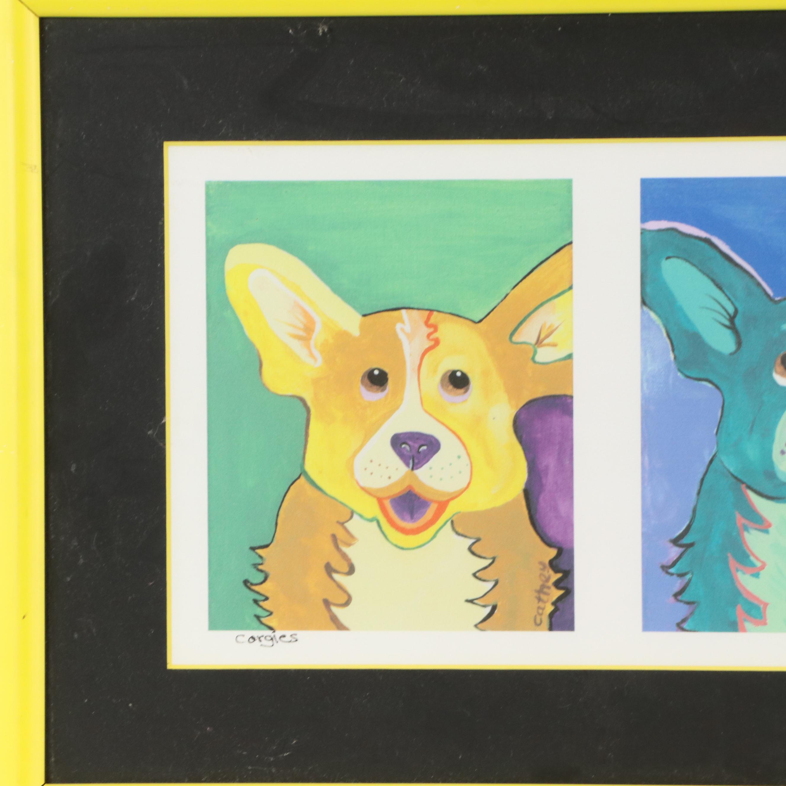Charlotte Cathey Holder Serigraph "Corgies," 2005