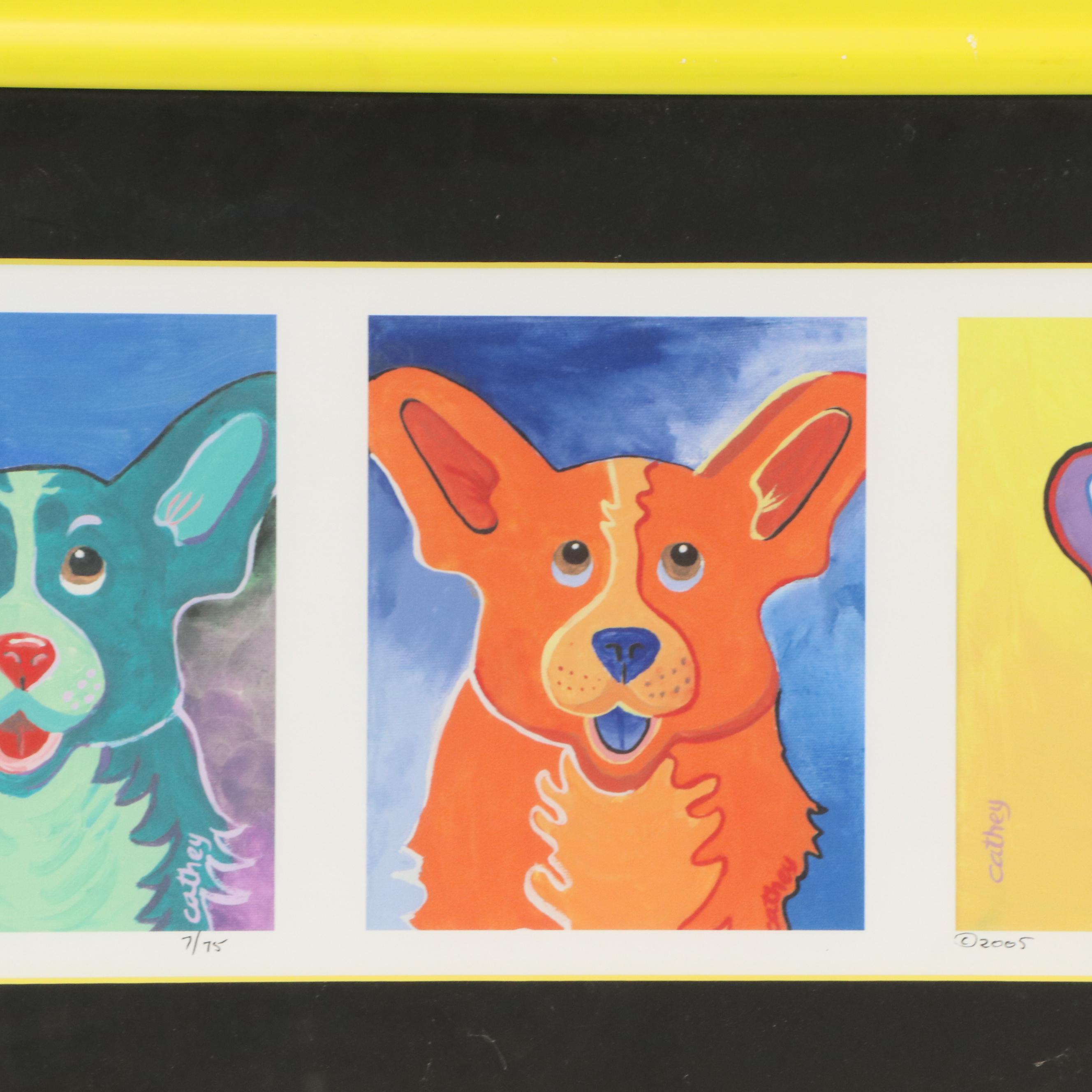Charlotte Cathey Holder Serigraph "Corgies," 2005