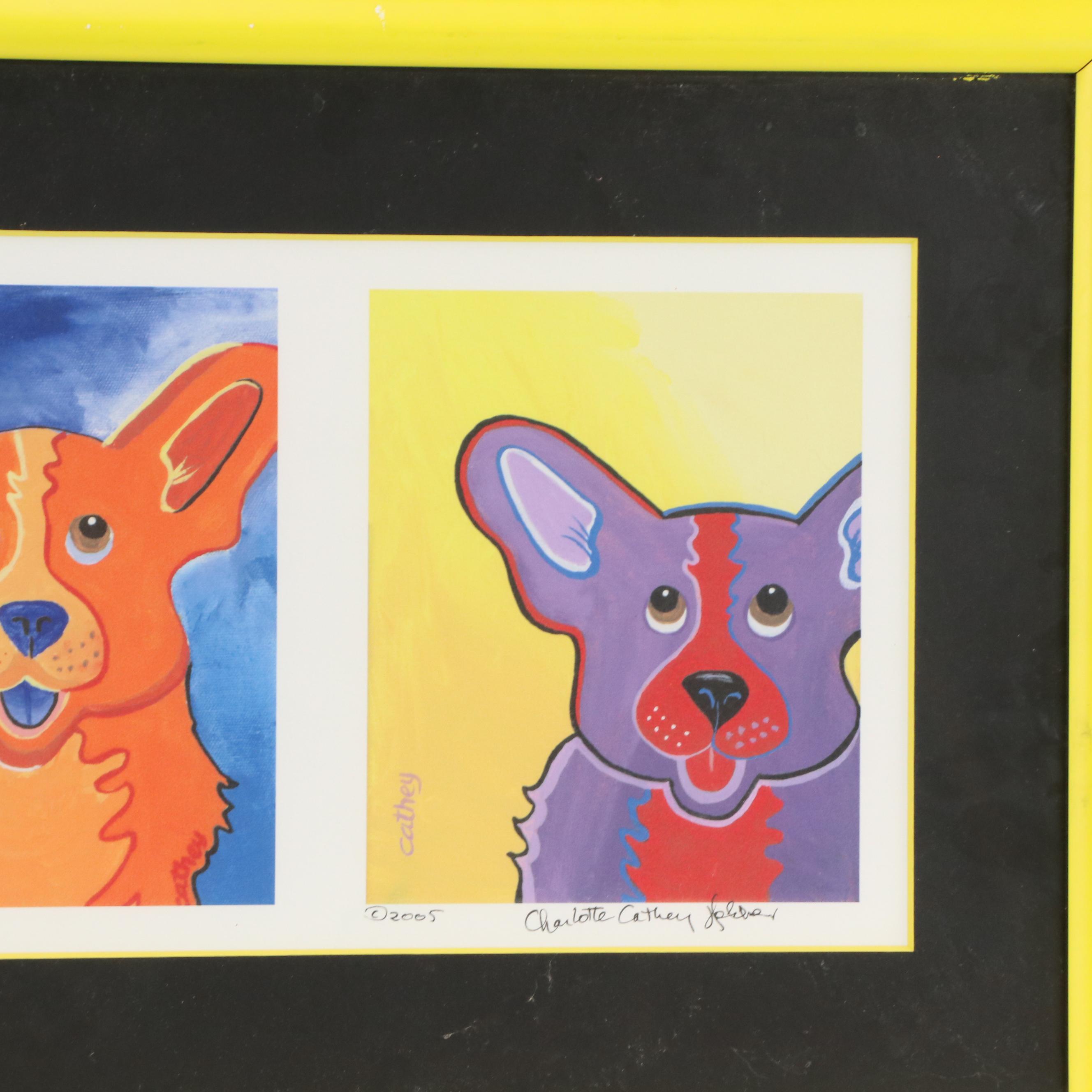 Charlotte Cathey Holder Serigraph "Corgies," 2005
