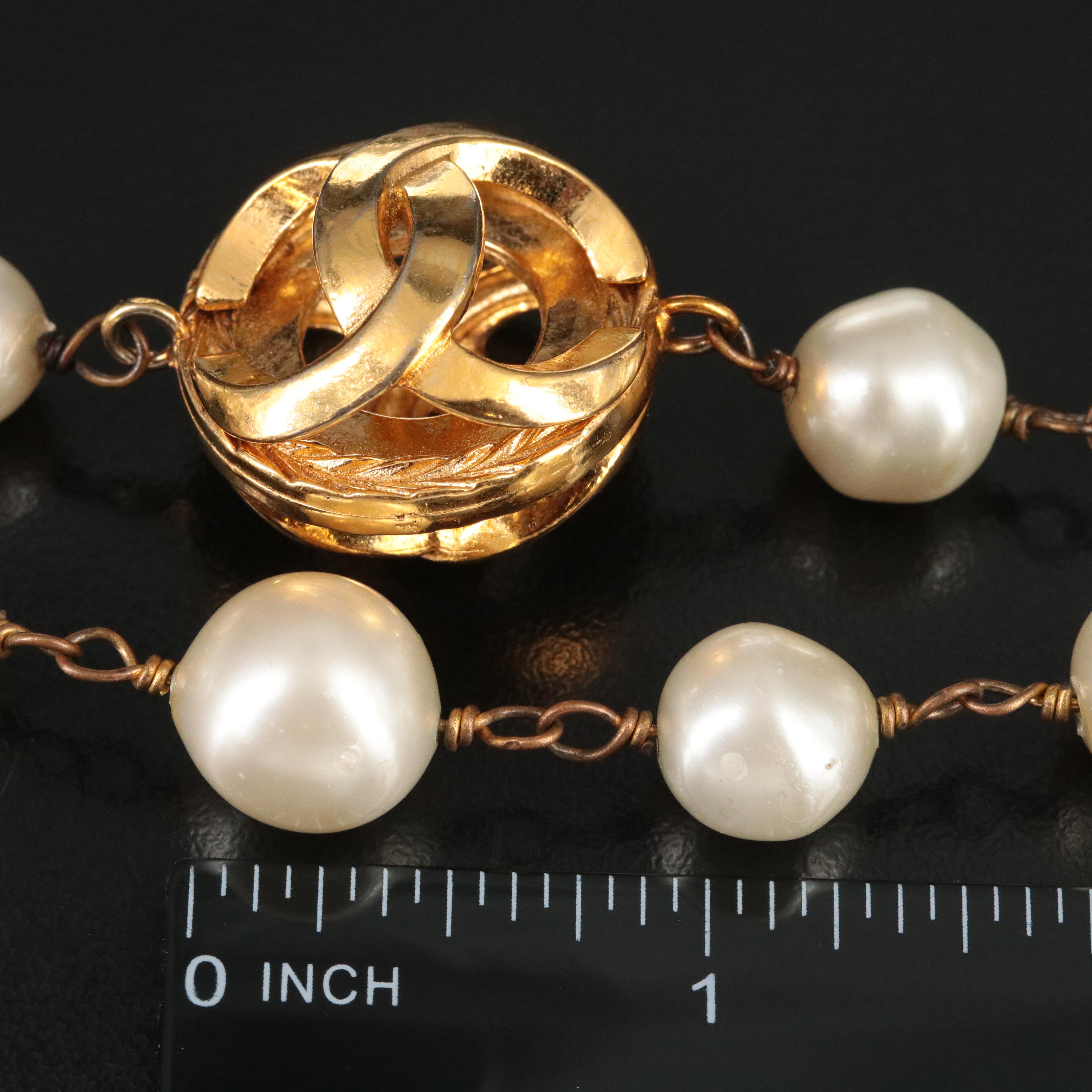 Chanel CC Faux Pearl Necklace