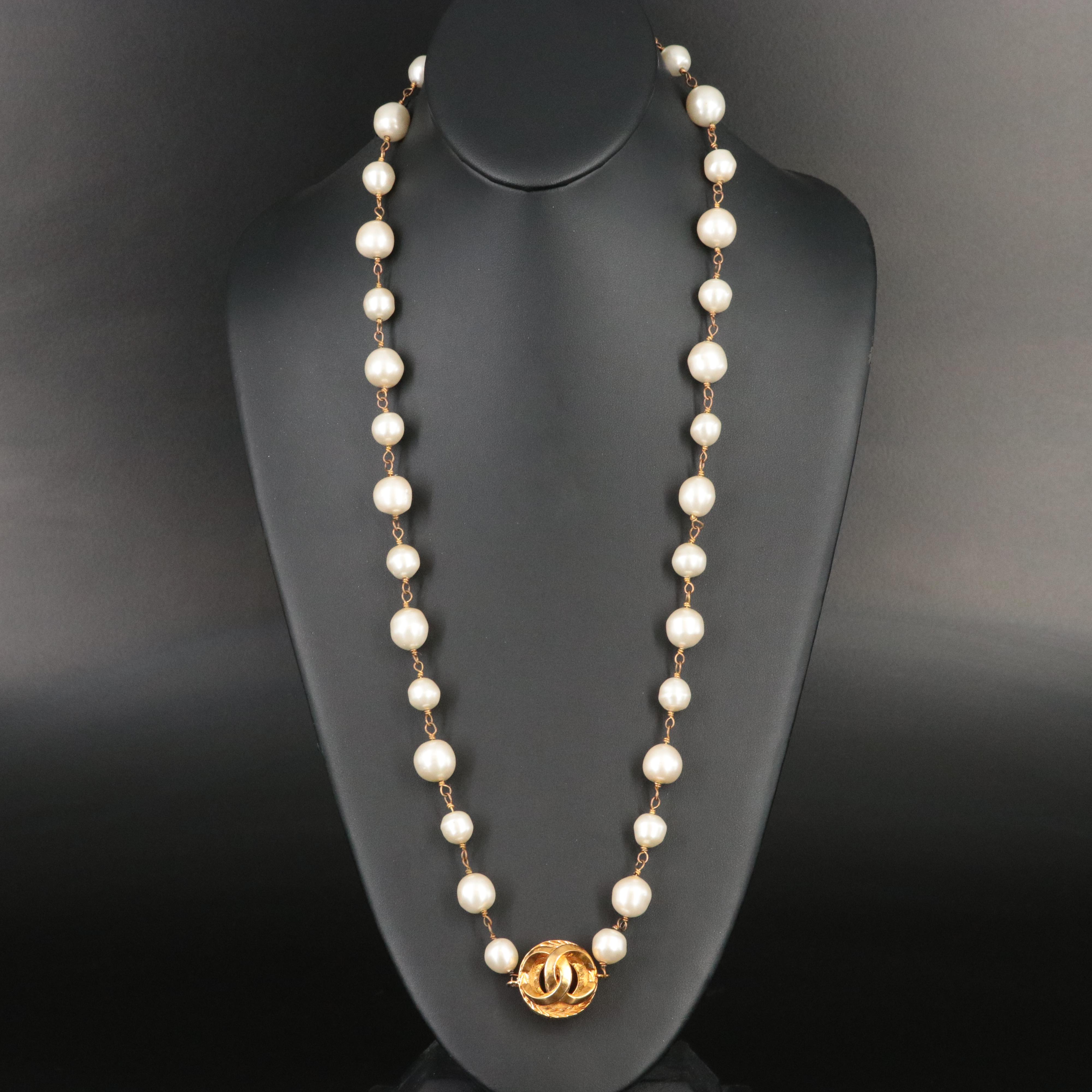 Chanel CC Faux Pearl Necklace