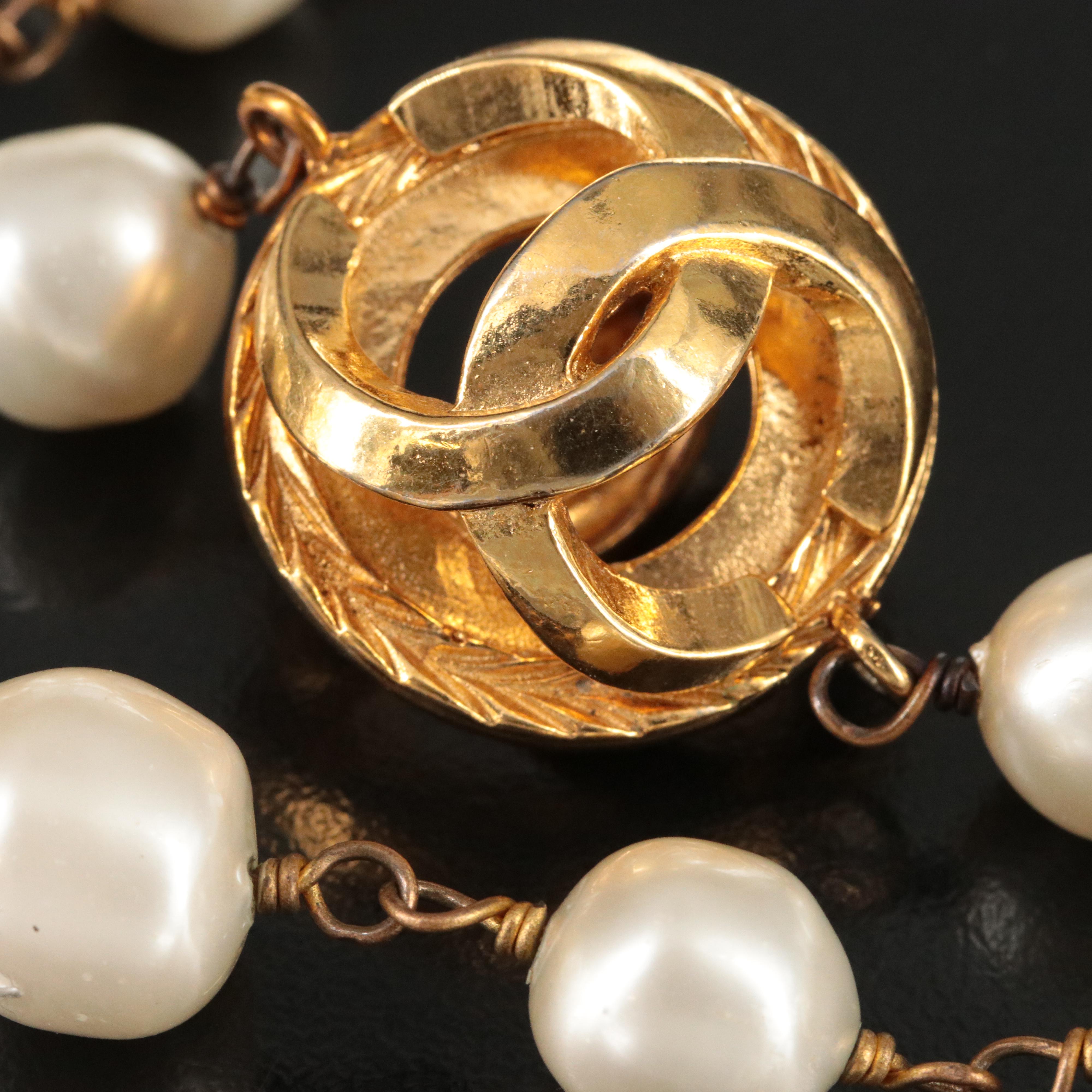 Chanel CC Faux Pearl Necklace