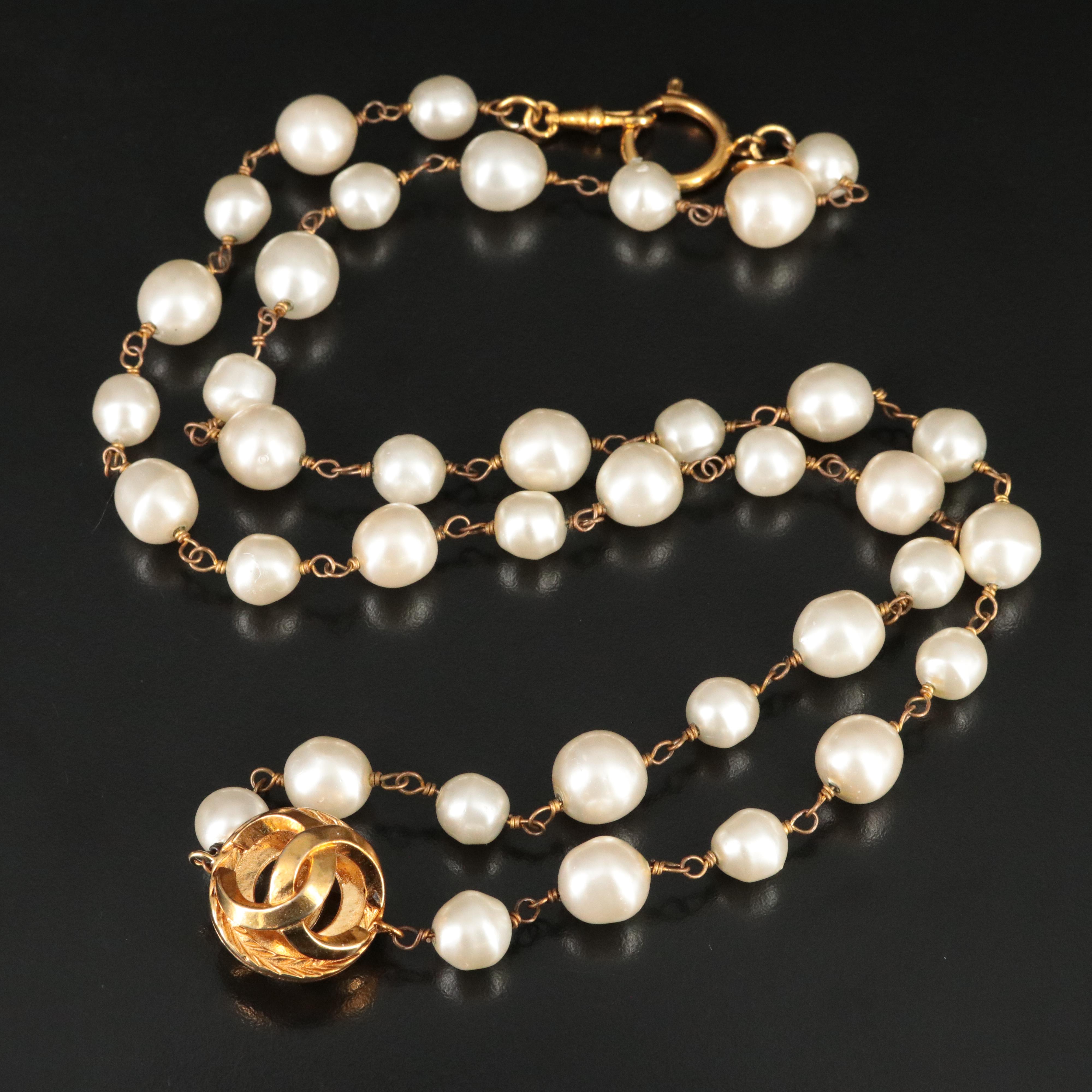 Chanel CC Faux Pearl Necklace
