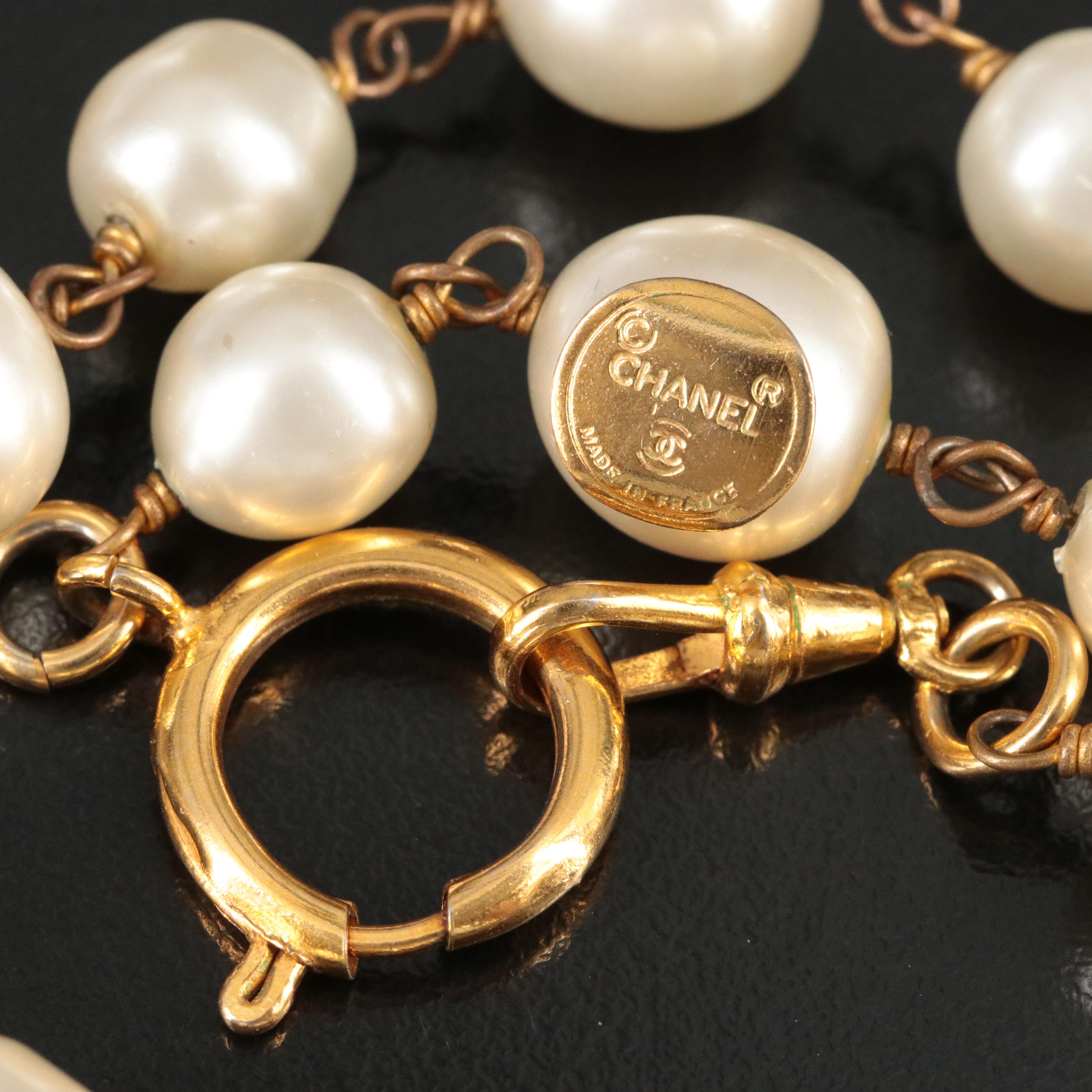 Chanel CC Faux Pearl Necklace