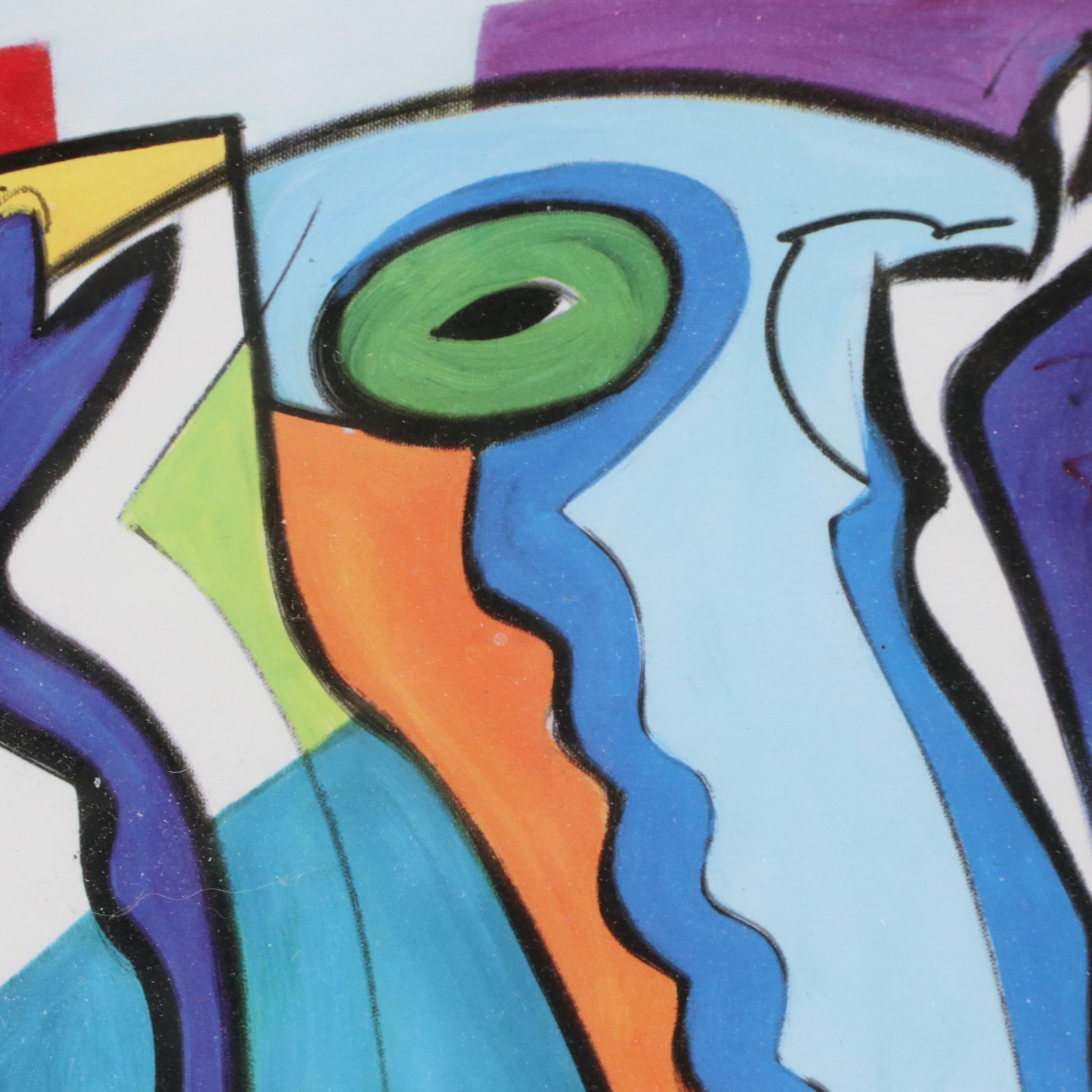 Offset Lithograph After Alfred Gockel "Blue on Blue"