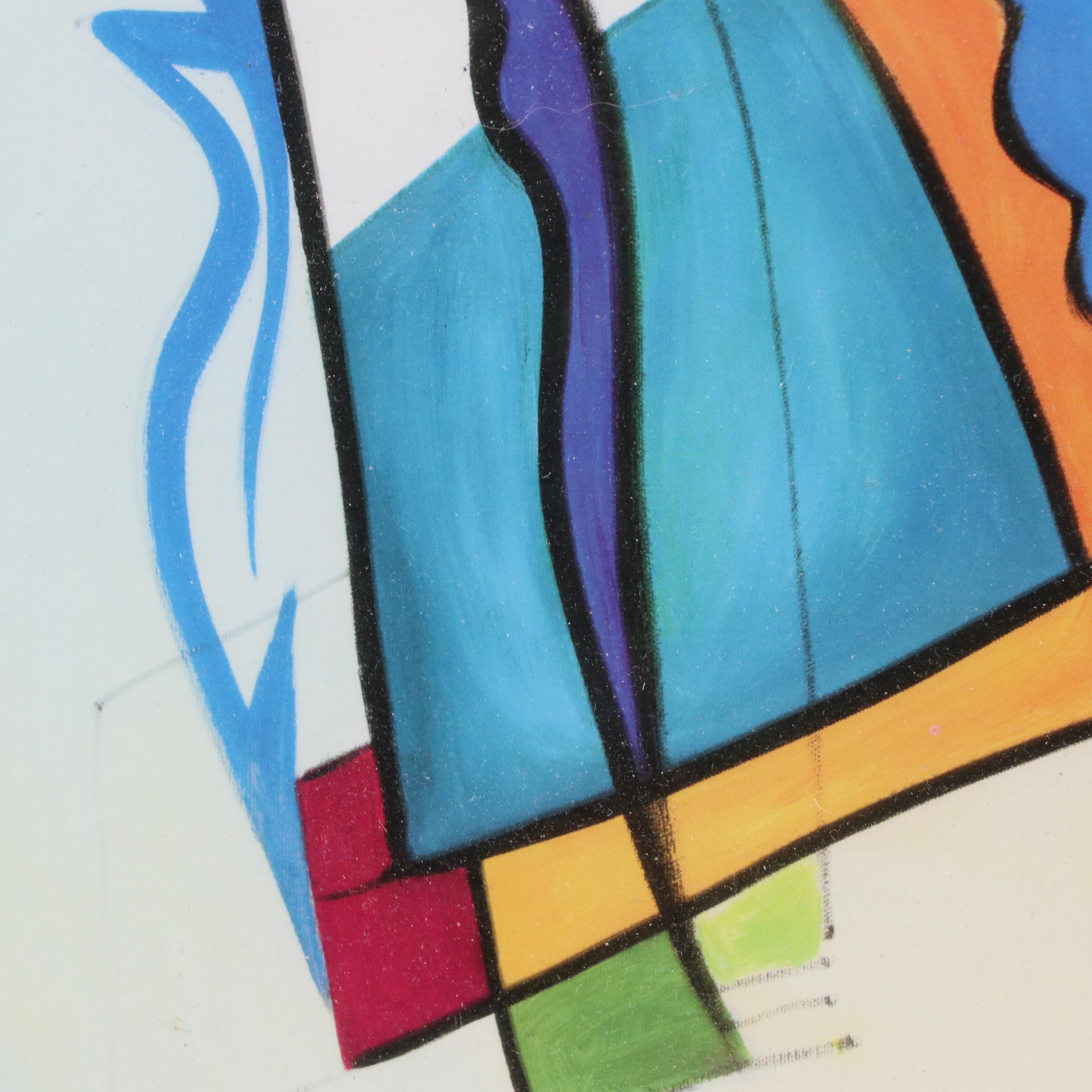 Offset Lithograph After Alfred Gockel "Blue on Blue"