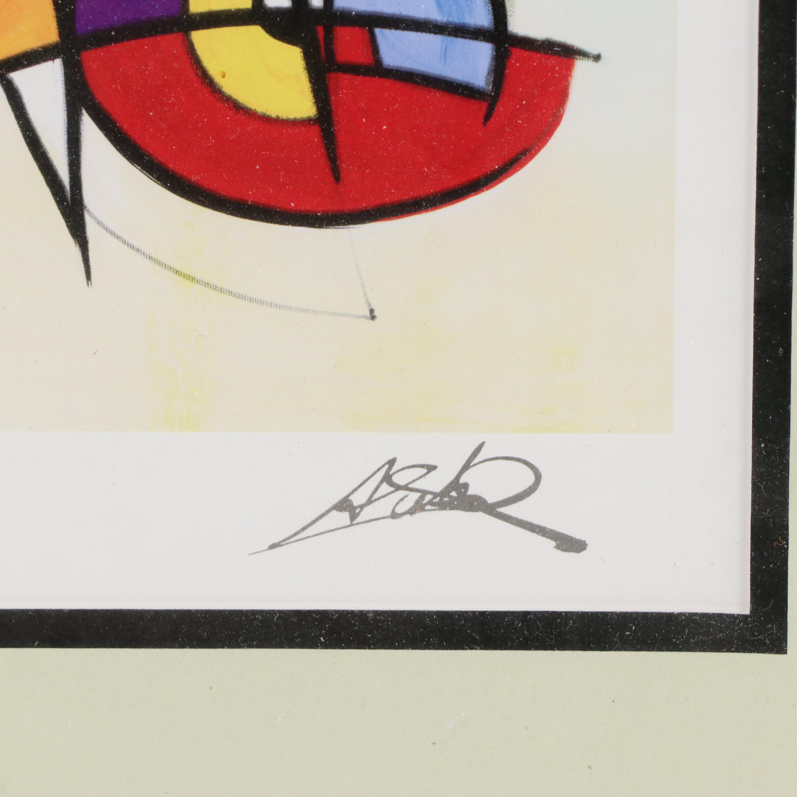 Offset Lithograph After Alfred Gockel "Blue on Blue"