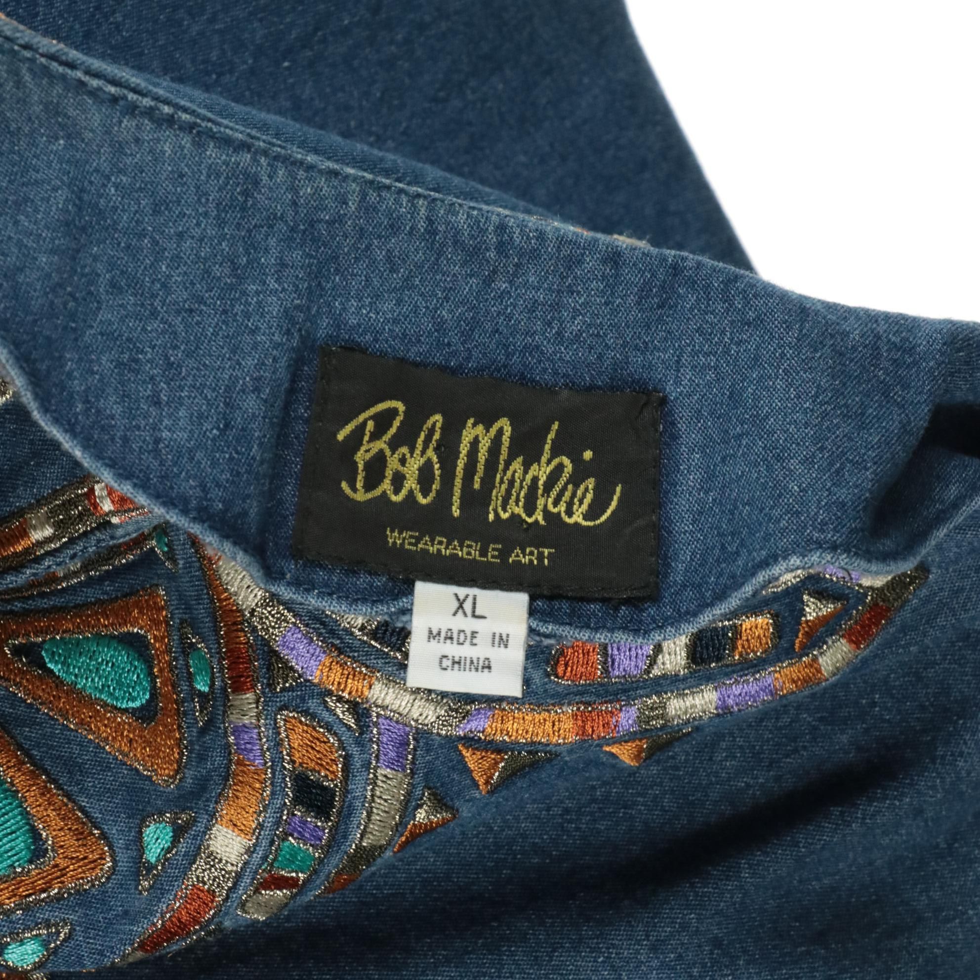 Bob Mackie Wearable Art Embroidered Top and Suryä Mixed Print/Beaded Shirt