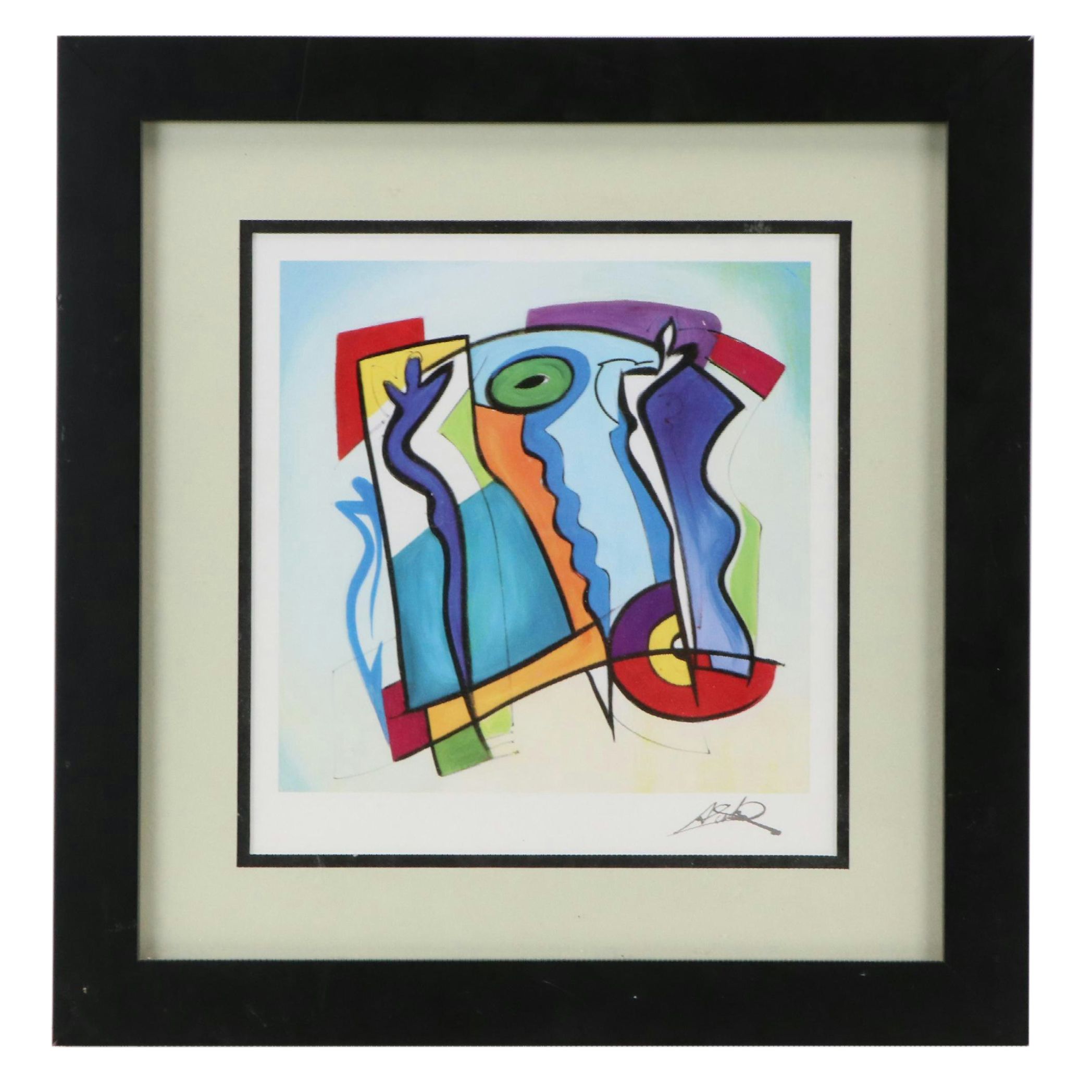 Offset Lithograph After Alfred Gockel "Blue on Blue"