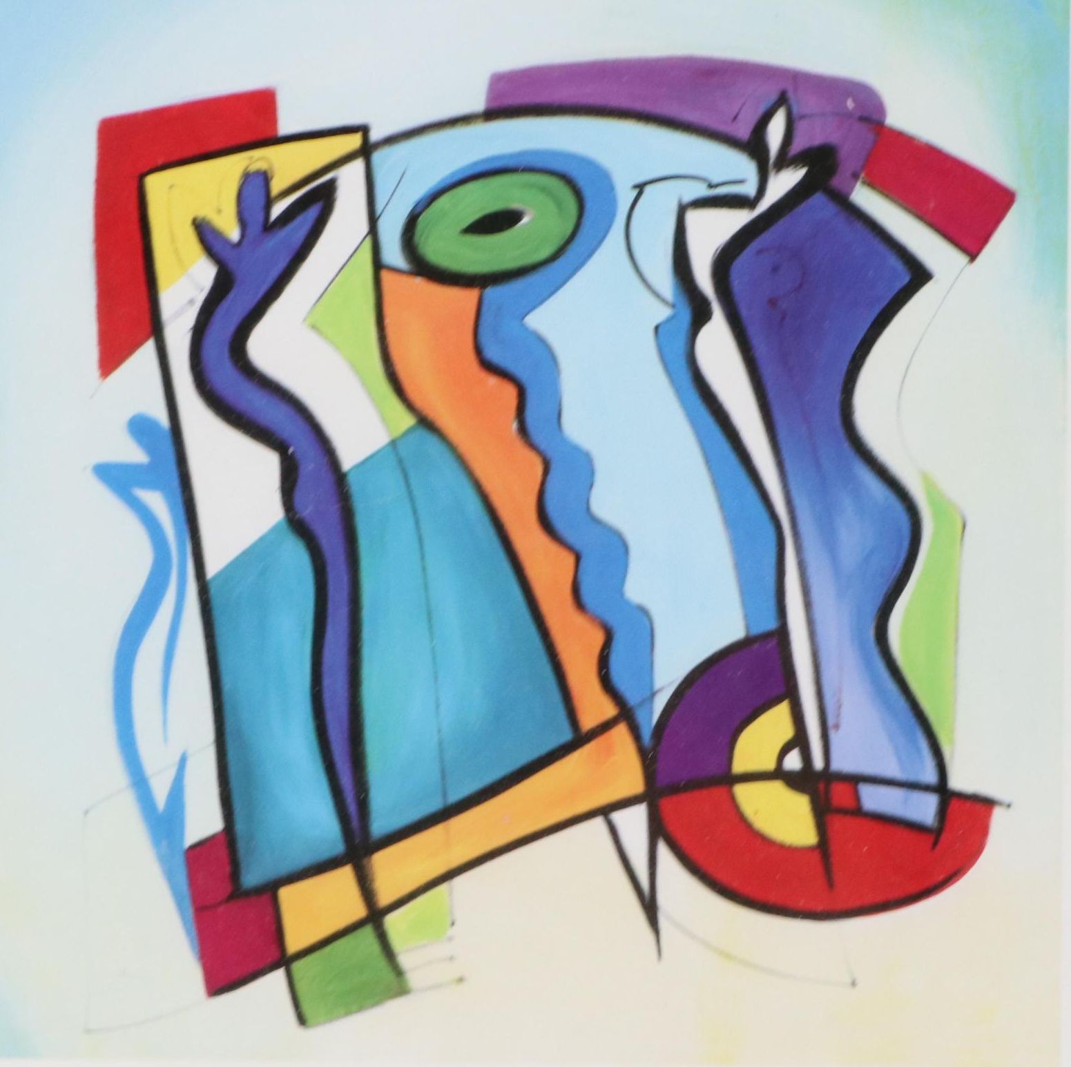 Offset Lithograph After Alfred Gockel "Blue on Blue"