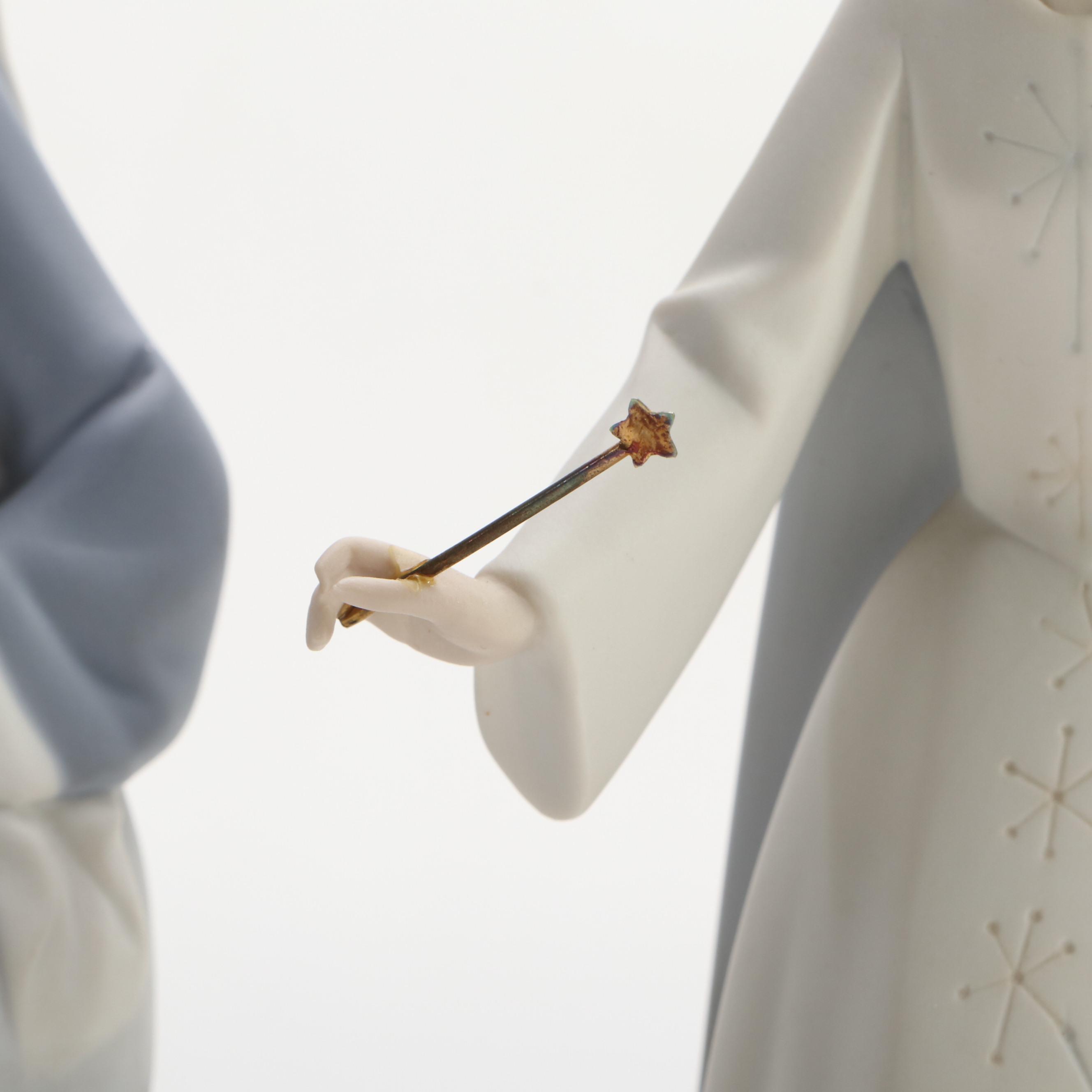 Lladró "Fairy" and "Sitting Girl with Lilies" Porcelain Figurines