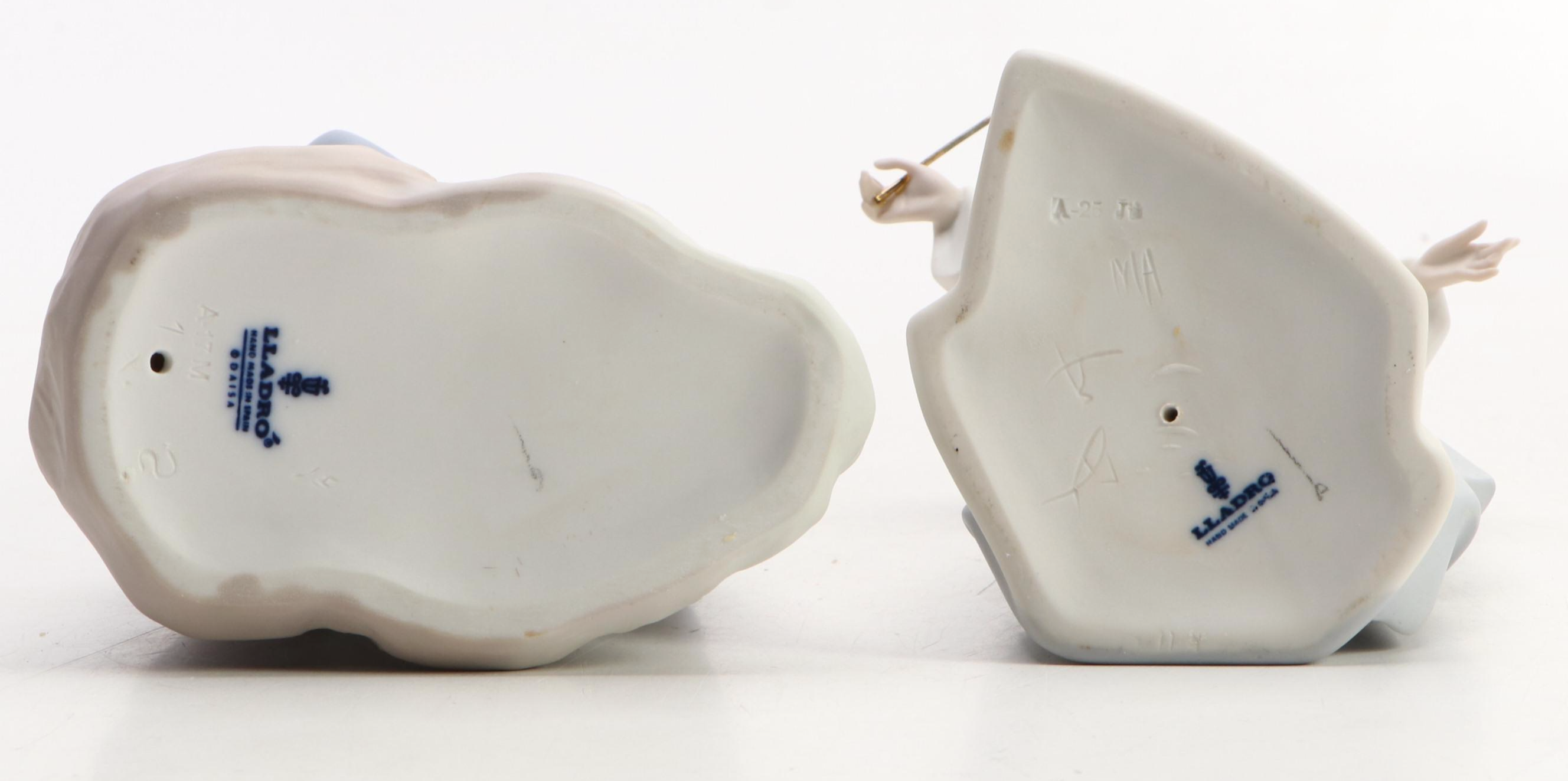 Lladró "Fairy" and "Sitting Girl with Lilies" Porcelain Figurines