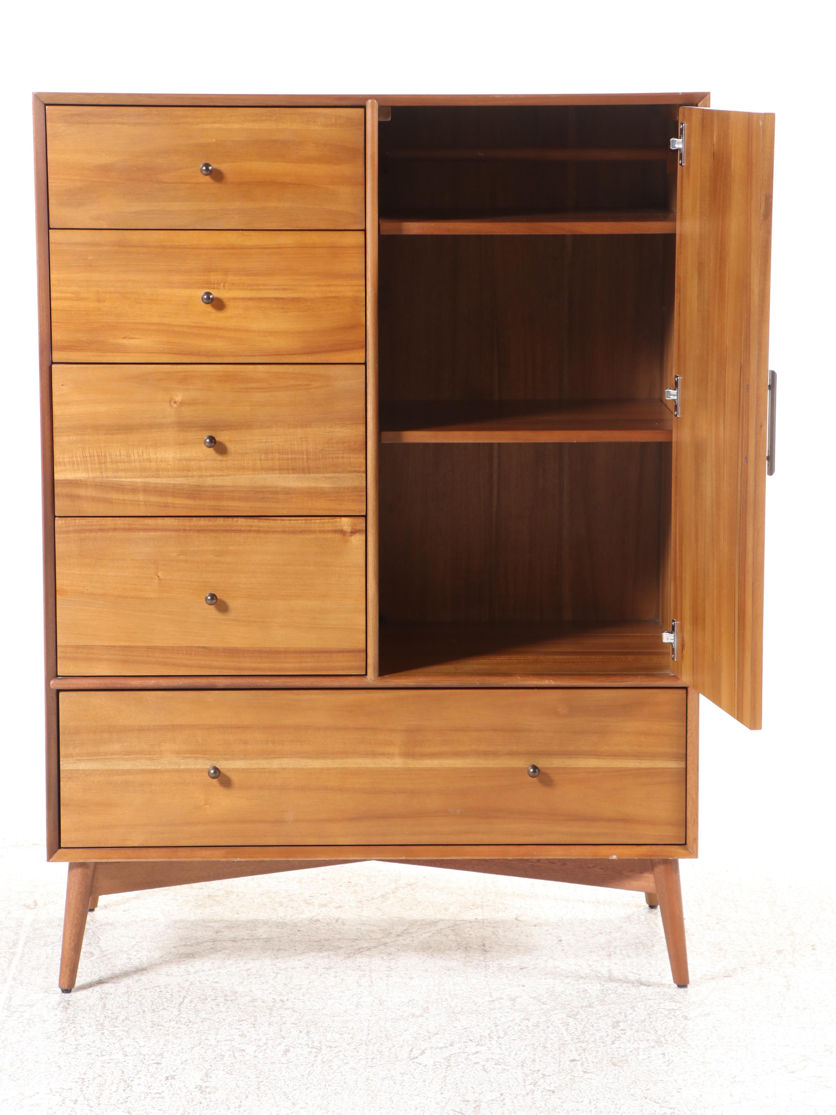 West Elm Mid Century Modern Style Chifferobe in Acorn Finish