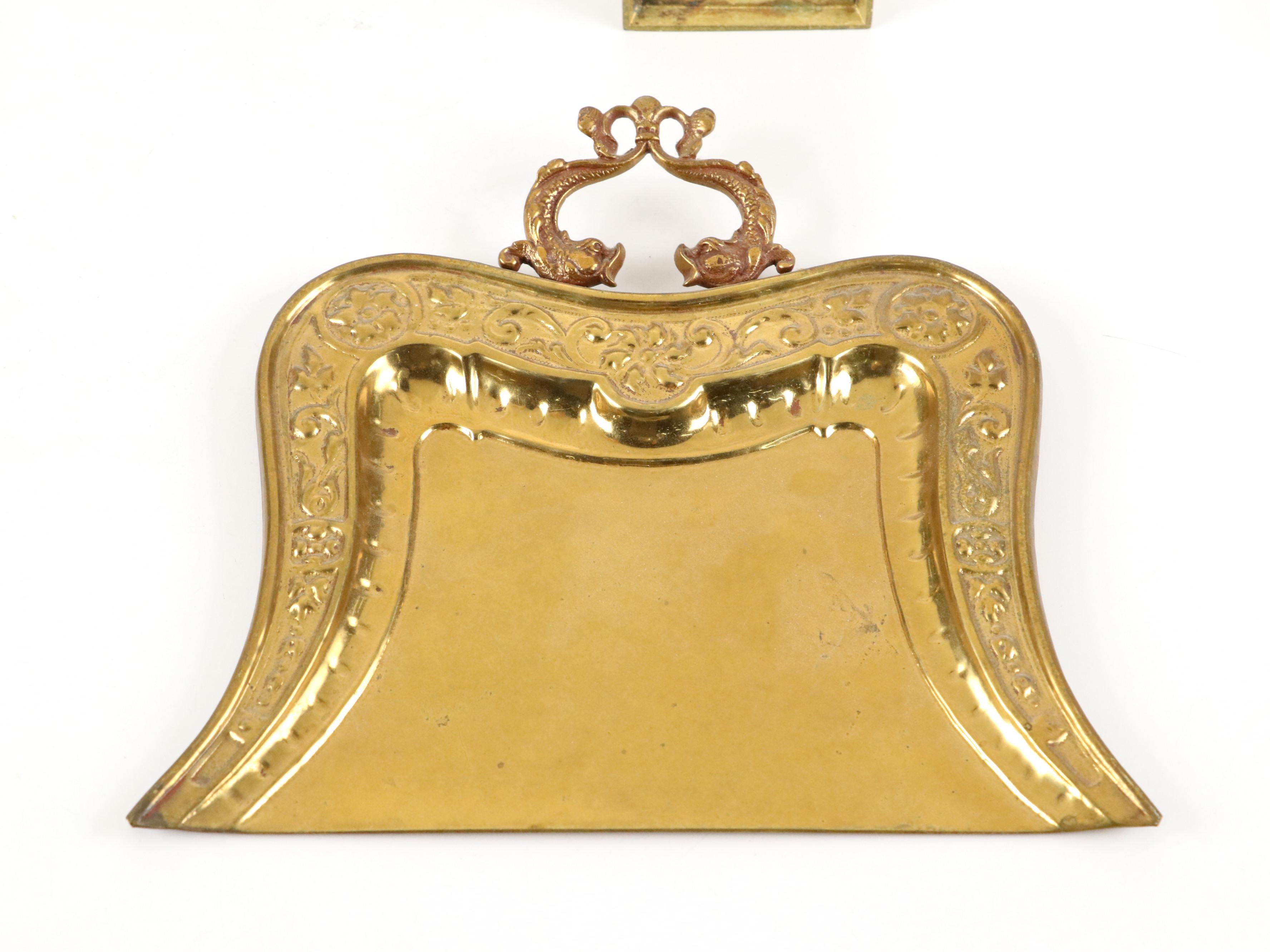Brass Frog Paperweight, Metal Dustpan, and More Brass Décor