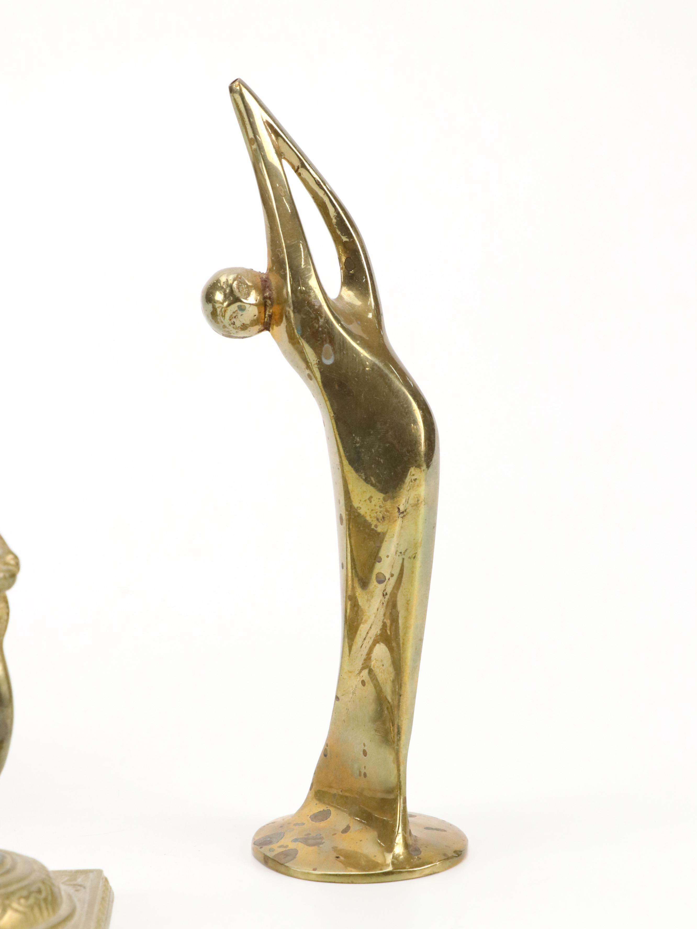 Brass Frog Paperweight, Metal Dustpan, and More Brass Décor