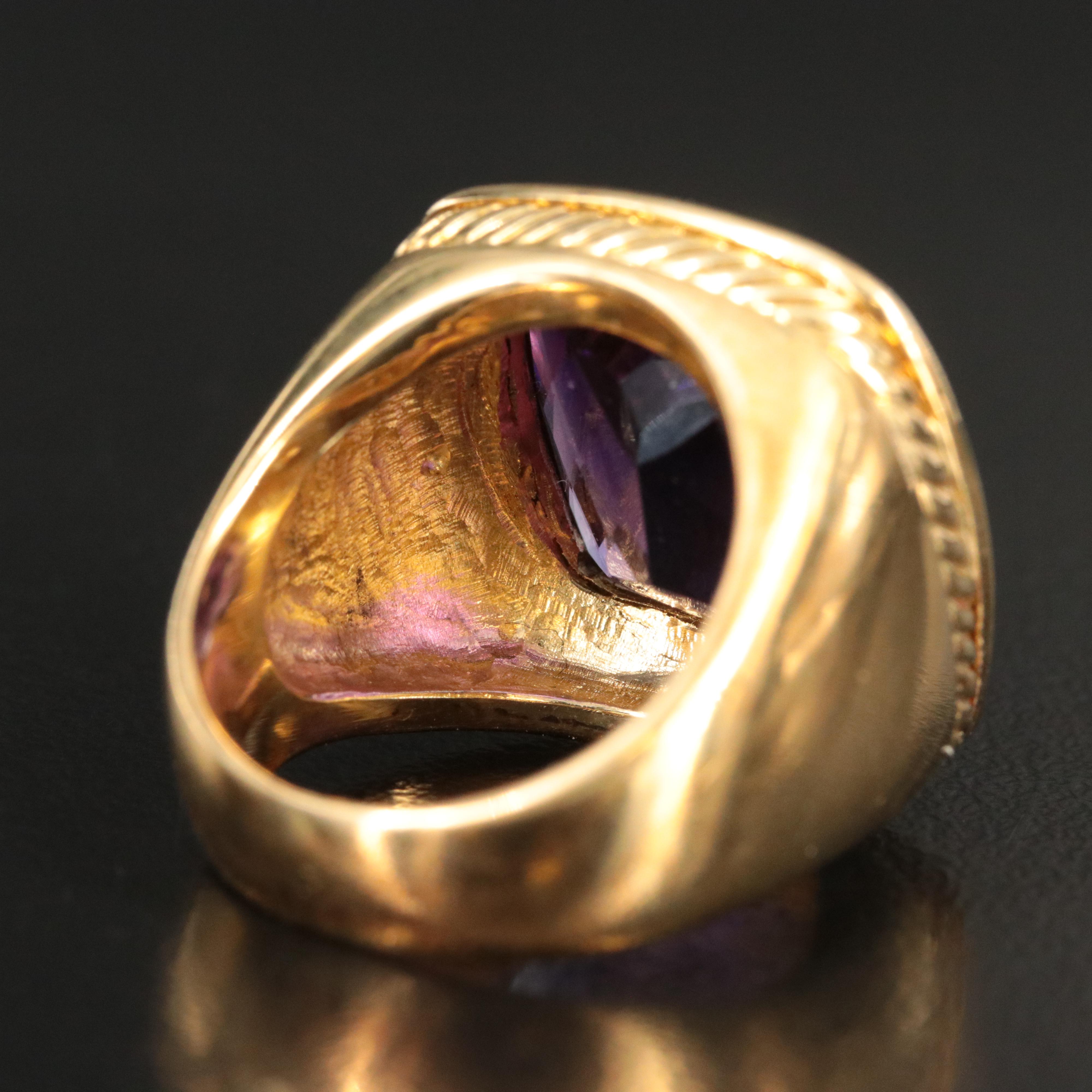 David Yurman 18K Amethyst Square Cushion Ring