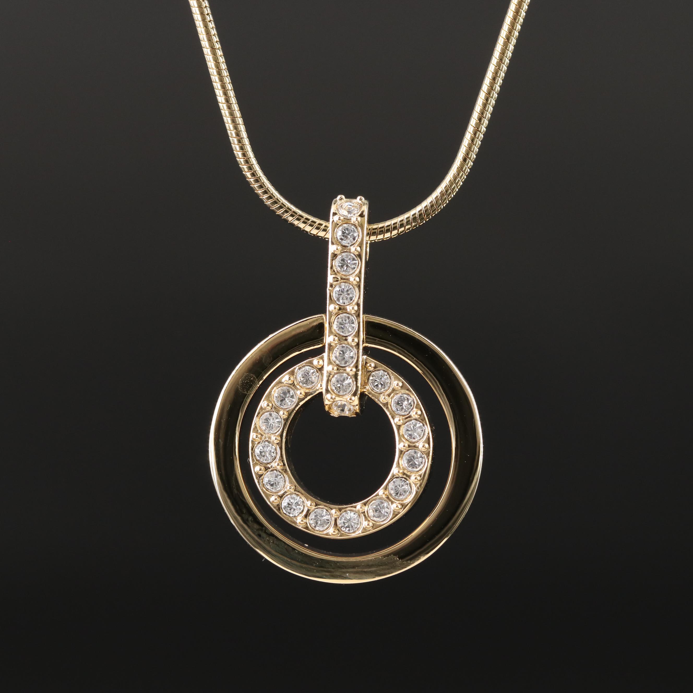 Swarovski Crystal Concentric Pendant Necklace