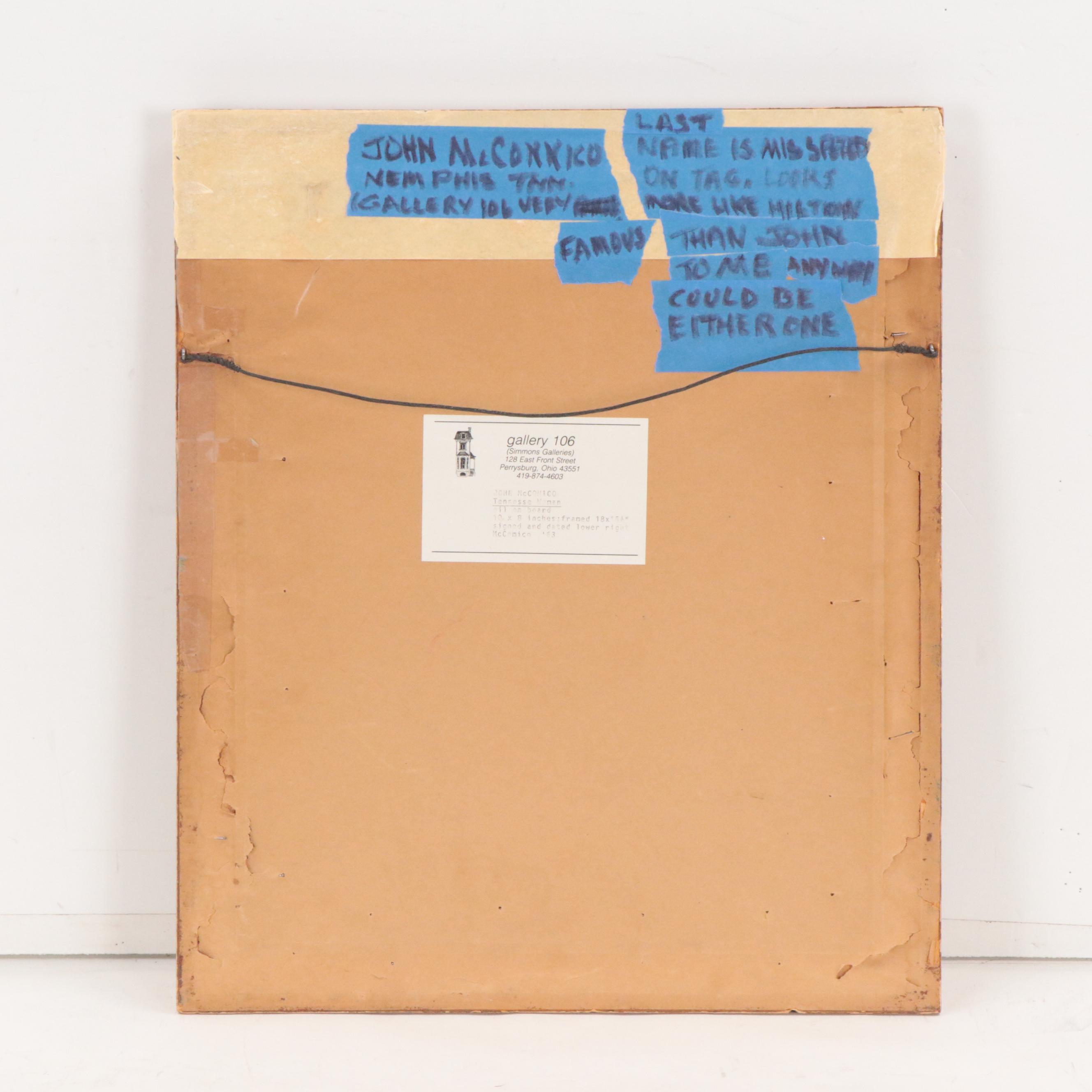 John McConnico Oil Portrait "Tennessee Woman"