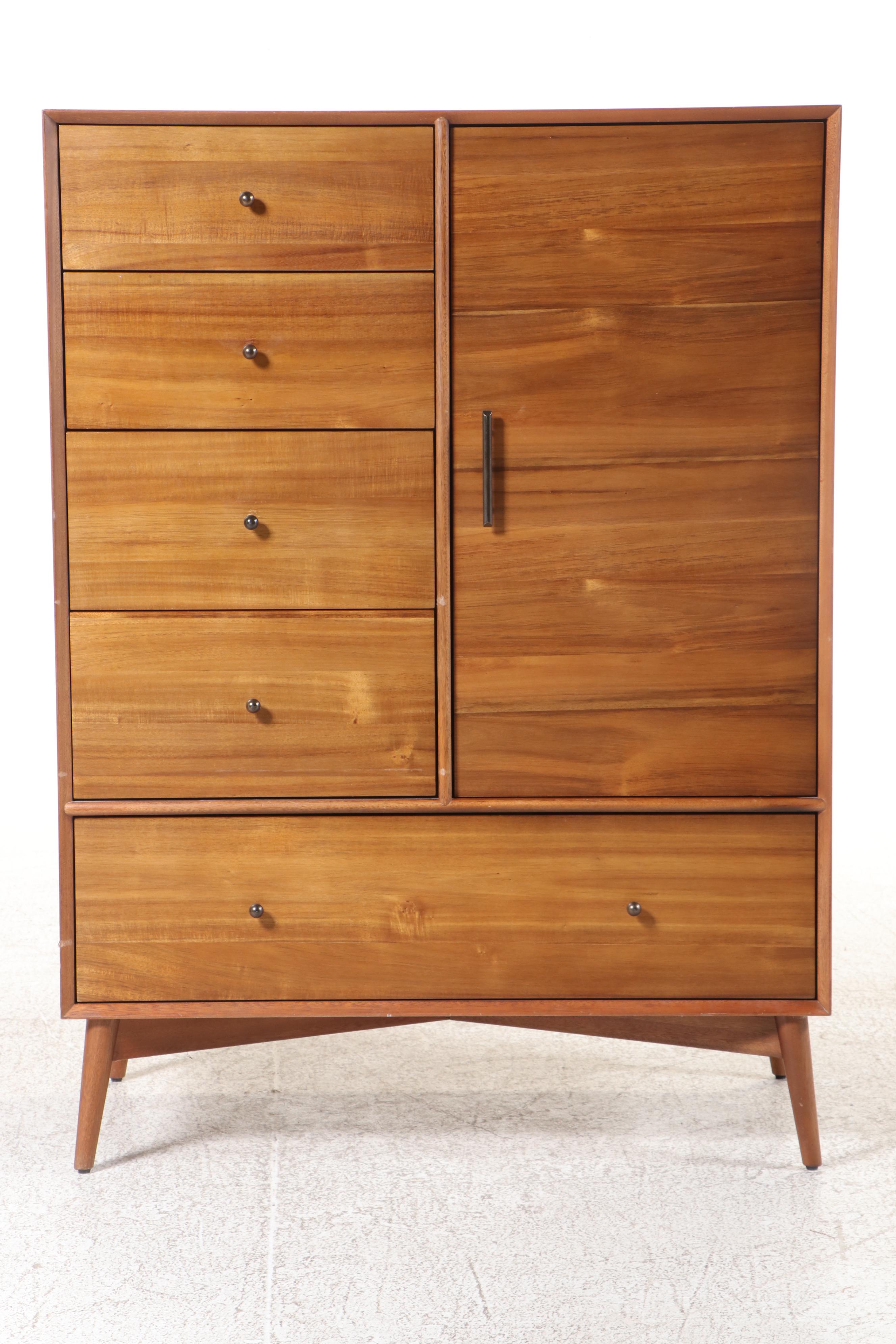 West Elm Mid Century Modern Style Wooden Armoire, 2015