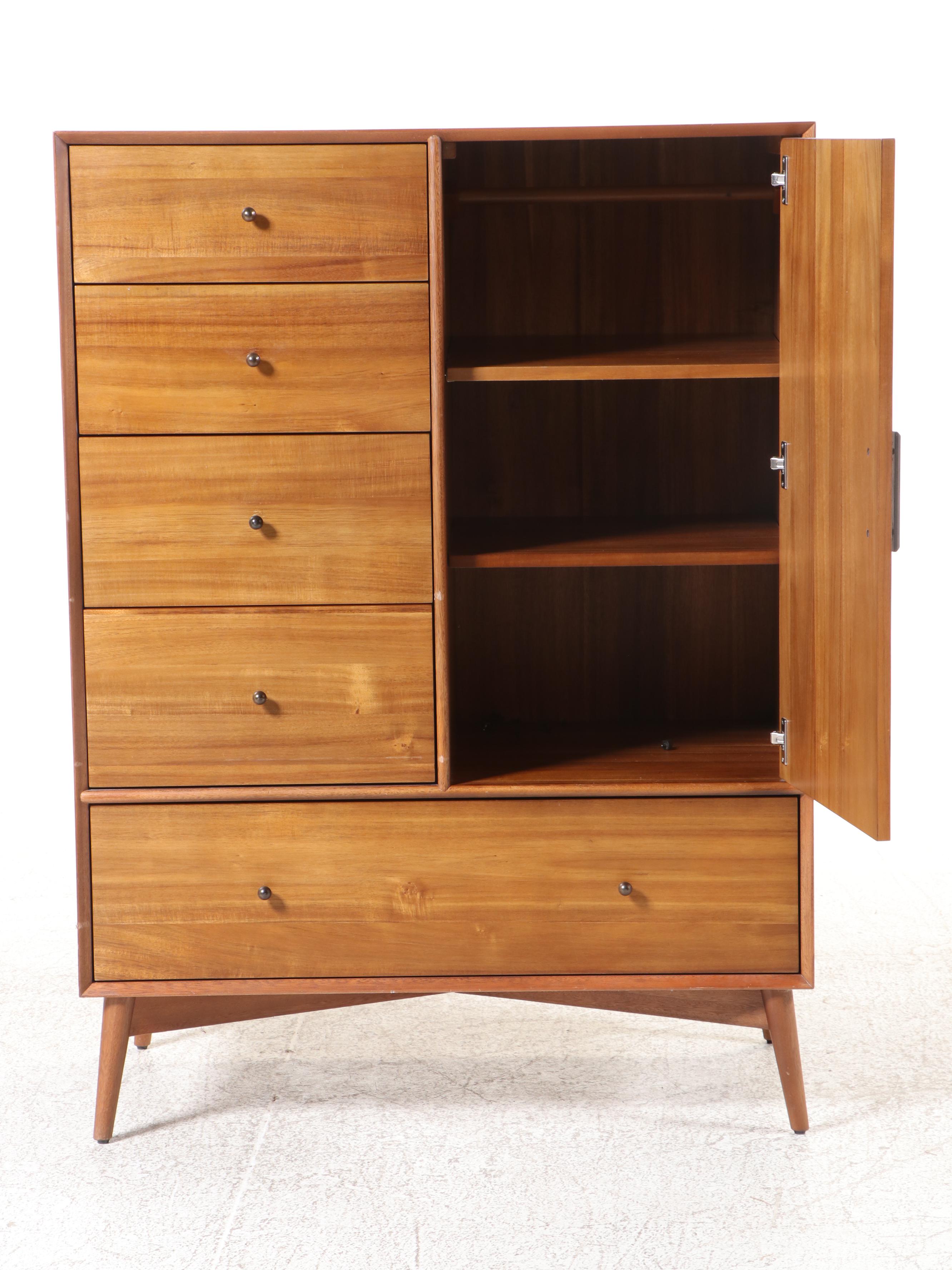 West Elm Mid Century Modern Style Wooden Armoire, 2015