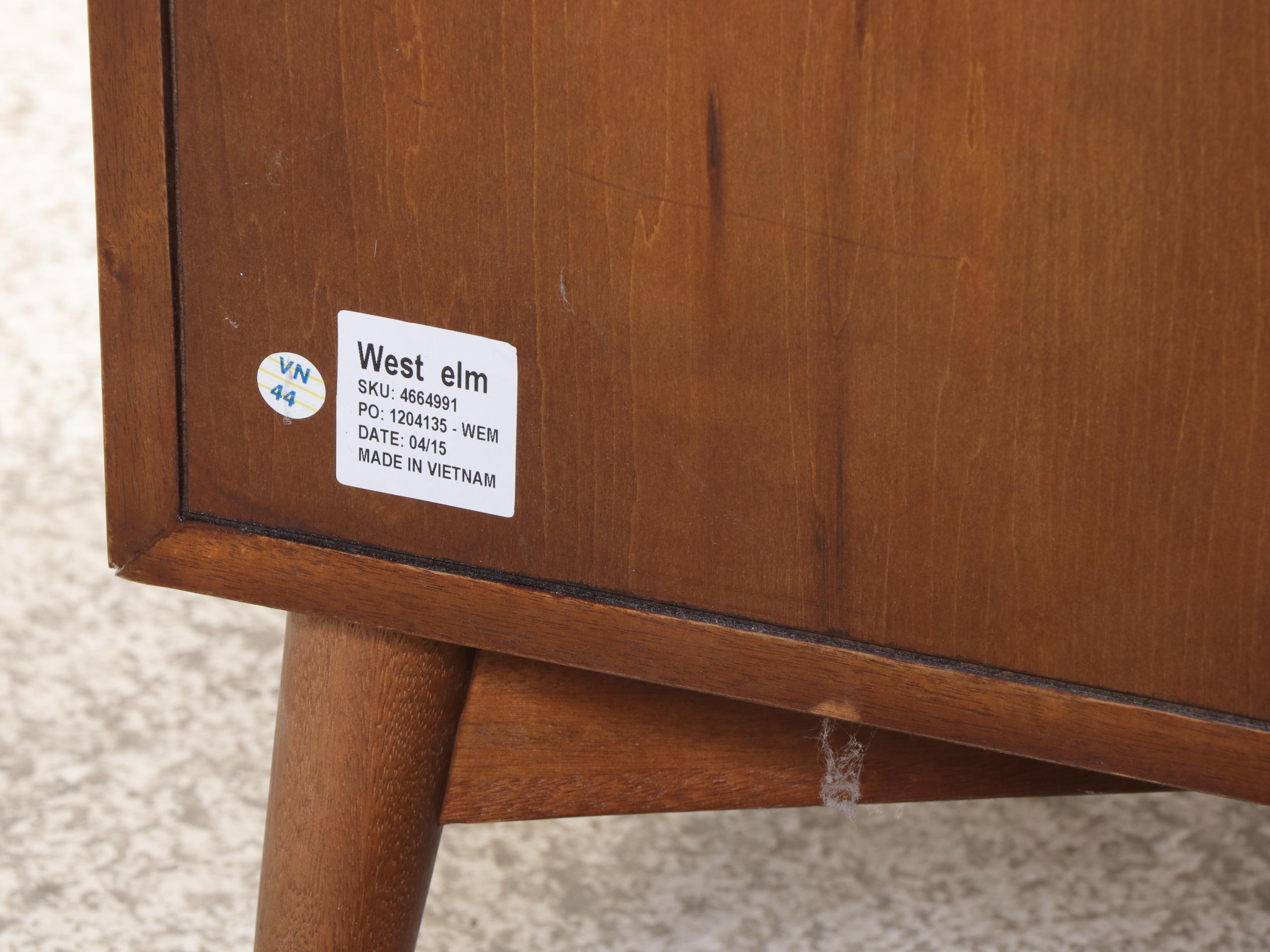 West Elm Mid Century Modern Style Wooden Armoire, 2015