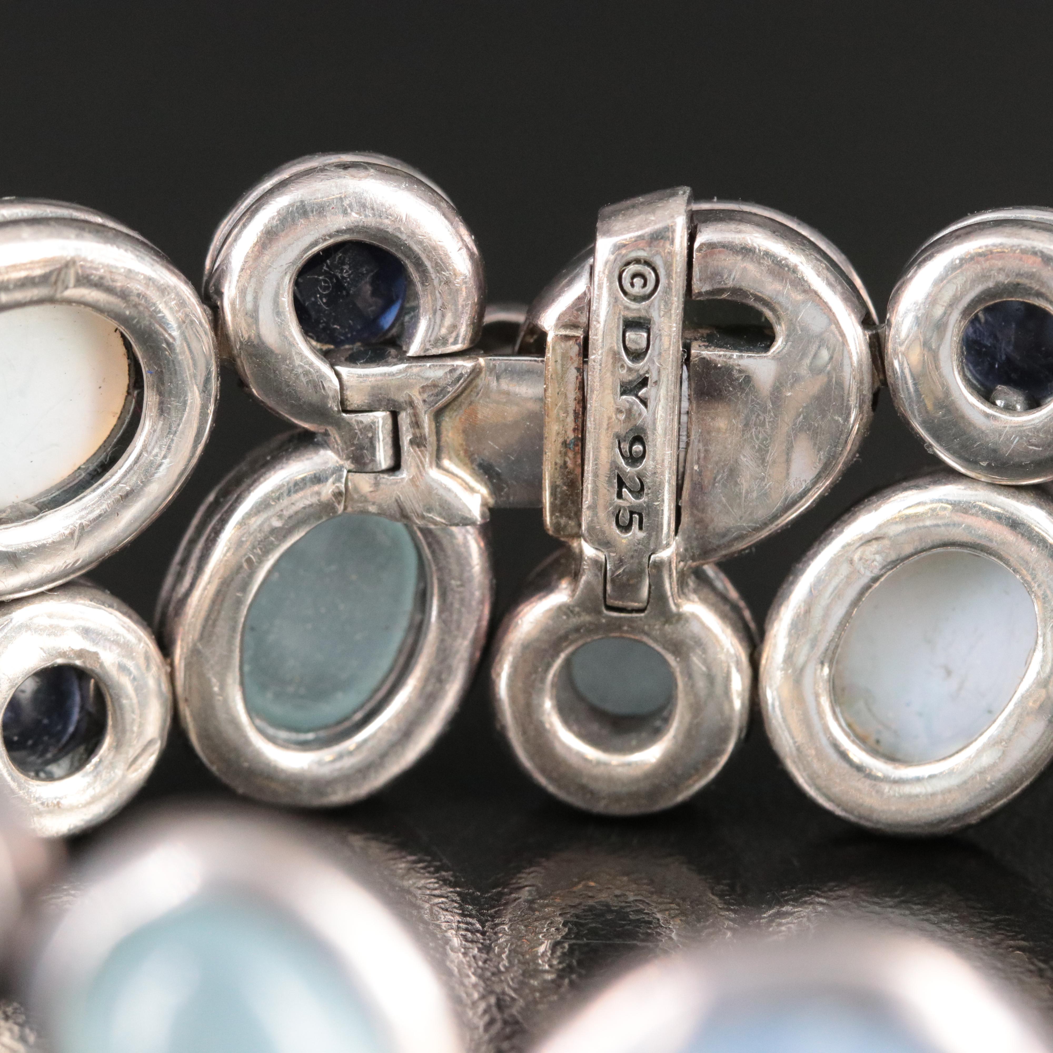 David Yurman Mosaic Sterling, Multi Gemstone and Diamond Bracelet