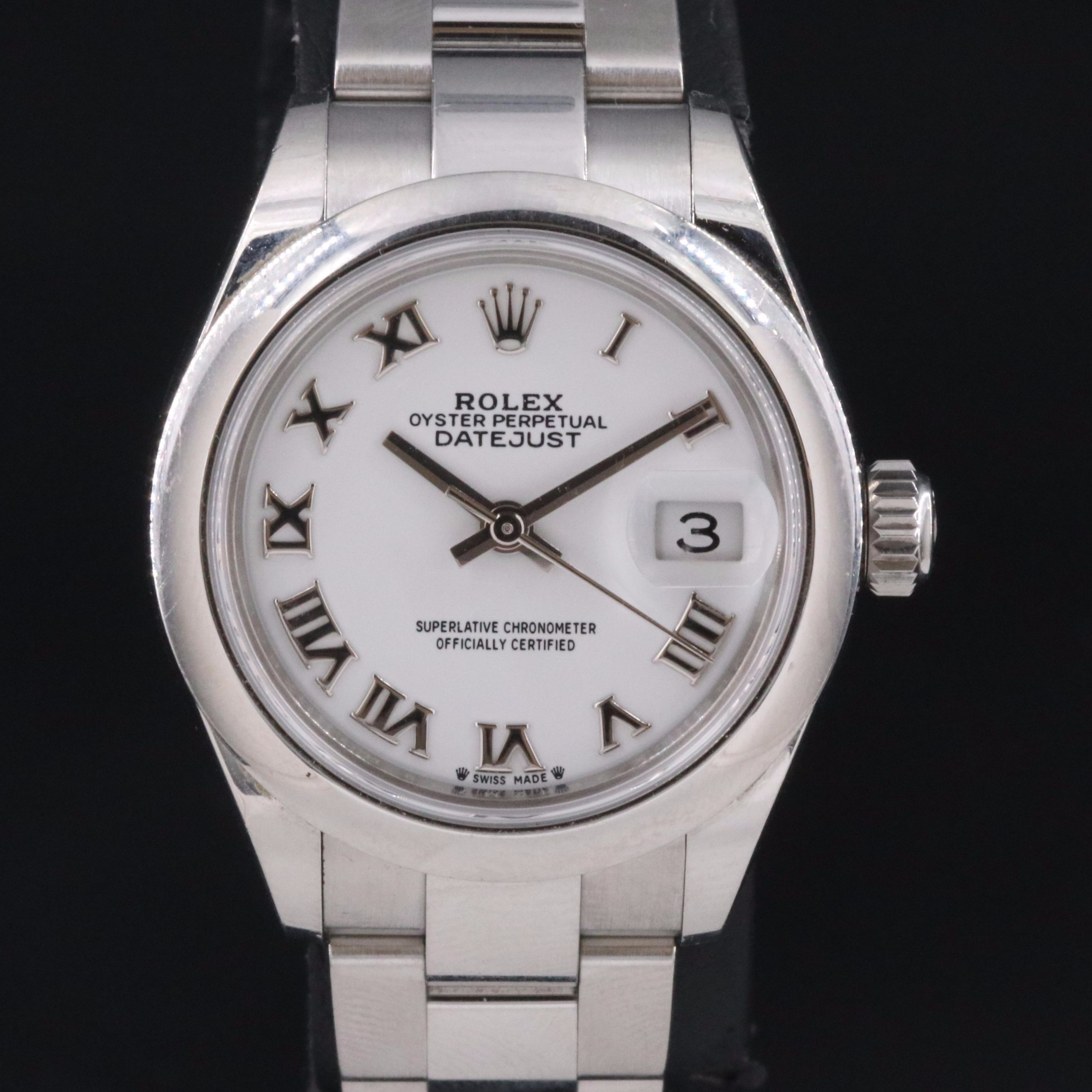 Rolex Datejust White Roman Dial Watch
