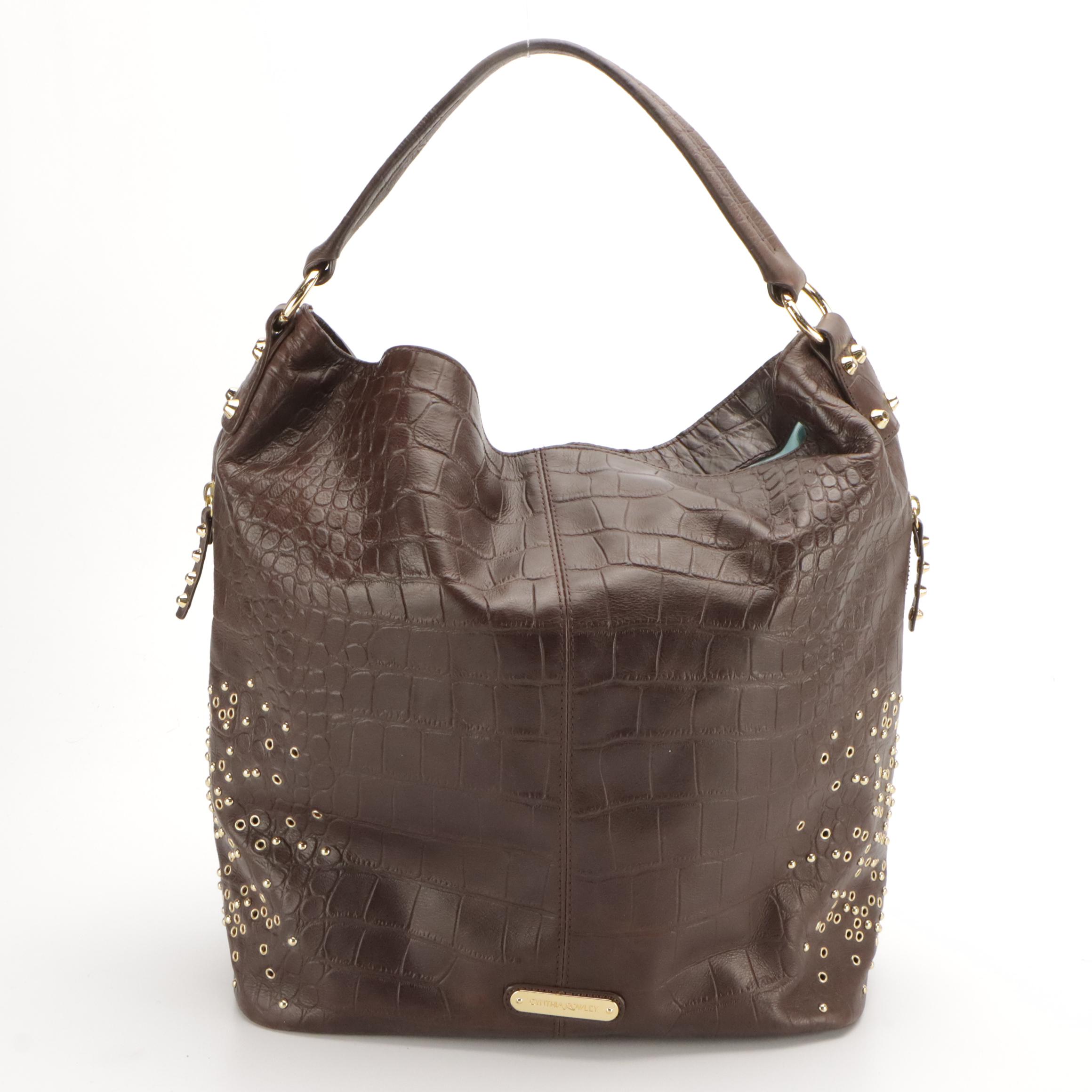 Cecconi Piero Yellow Leather Handbag and Cynthia Rowley Croc Embossed Hobo Bag