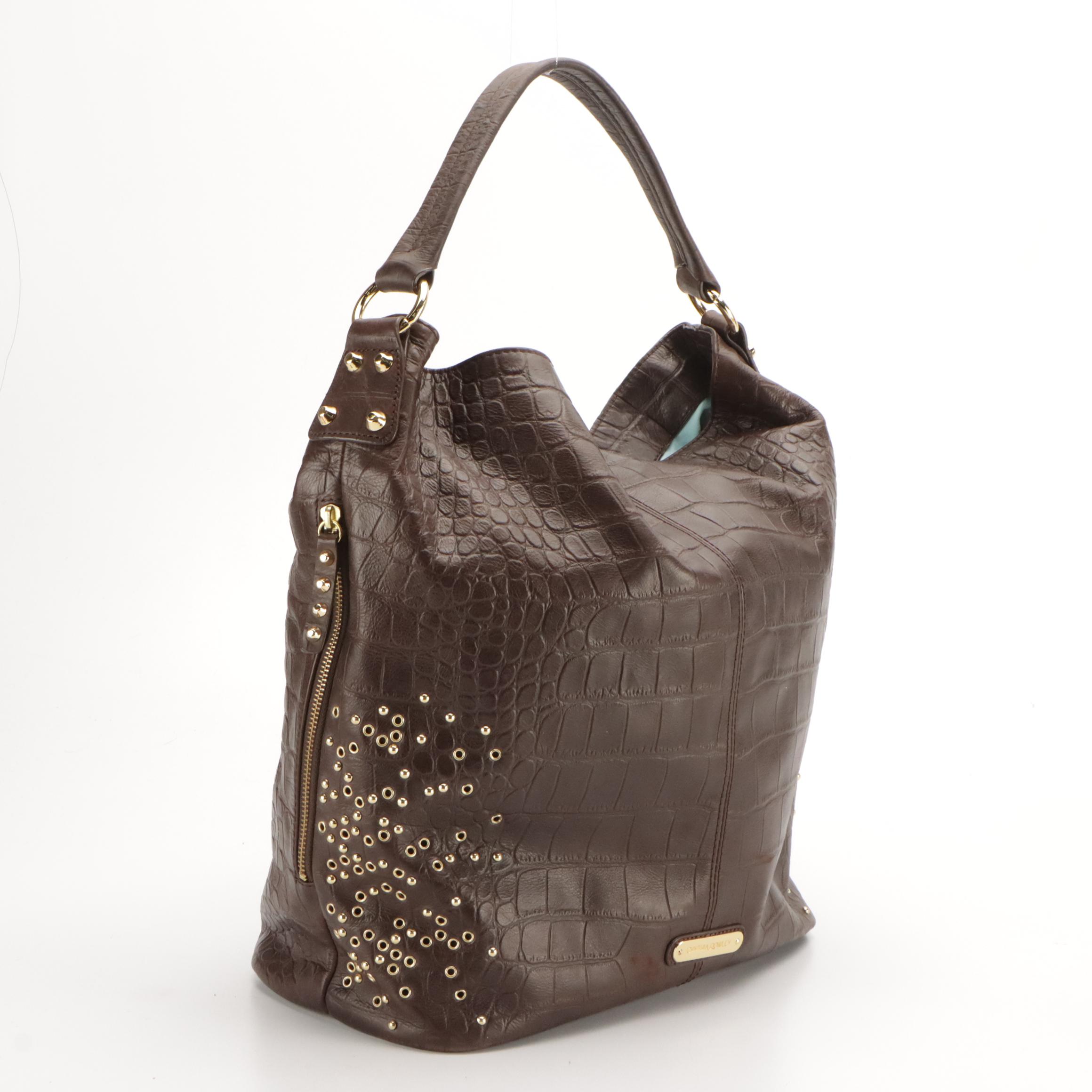 Cecconi Piero Yellow Leather Handbag and Cynthia Rowley Croc Embossed Hobo Bag