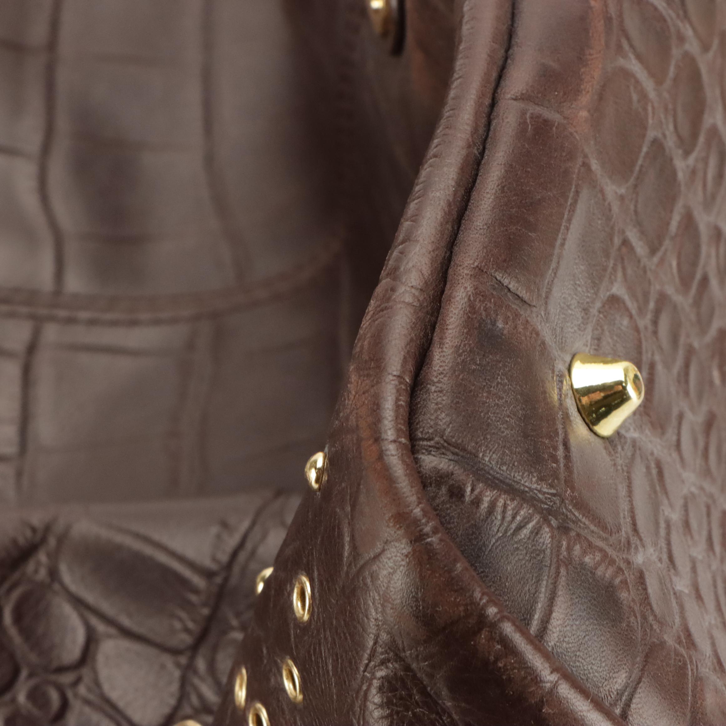 Cecconi Piero Yellow Leather Handbag and Cynthia Rowley Croc Embossed Hobo Bag