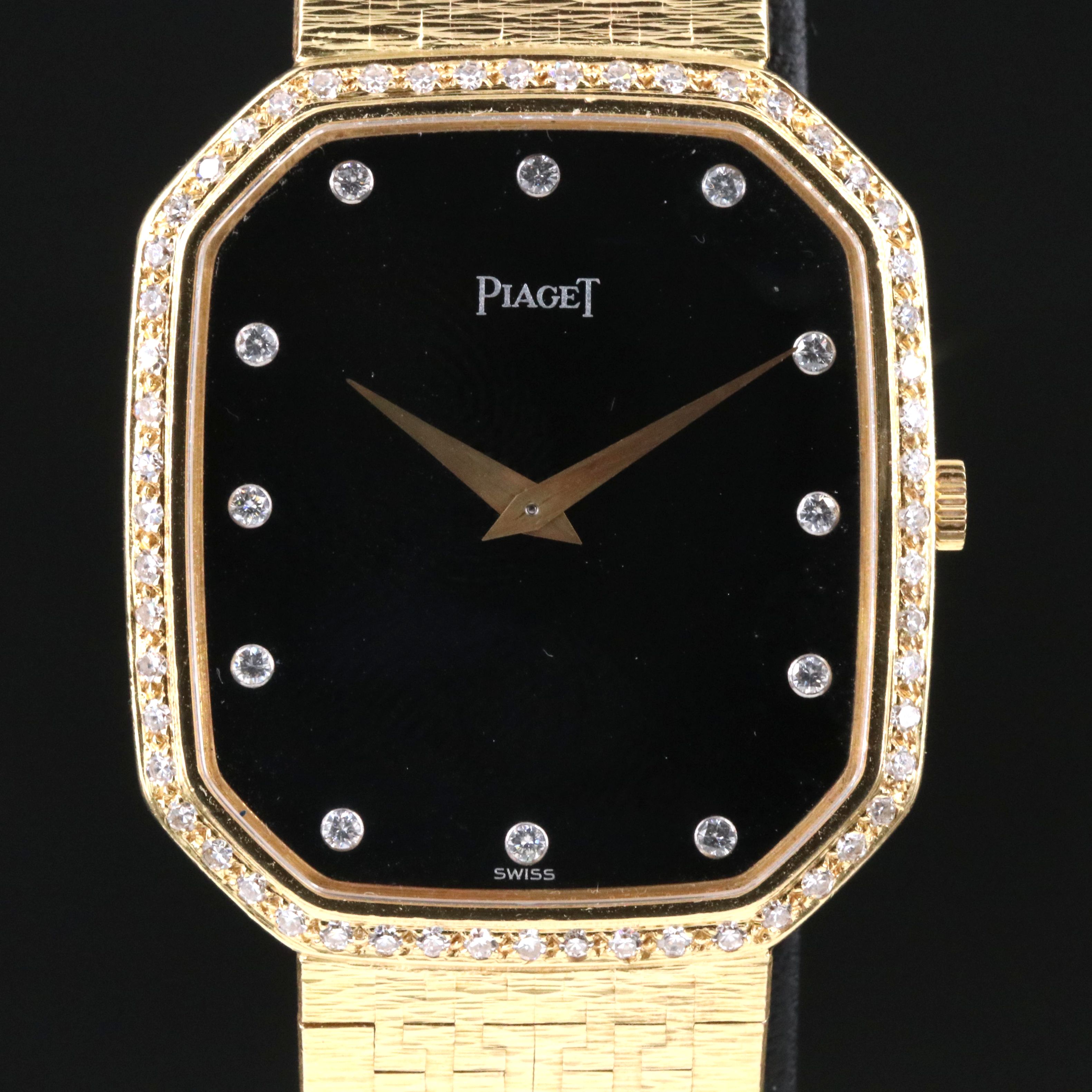 18K Piaget Factory Diamond Dial and Custom Diamond Case Watch