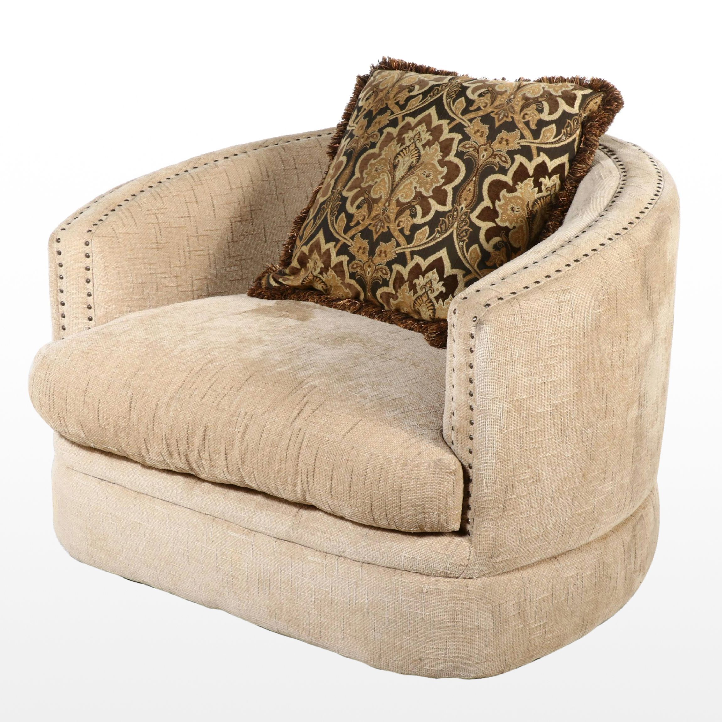 Guildcraft Swivel Club Chair with Nailhead Trim