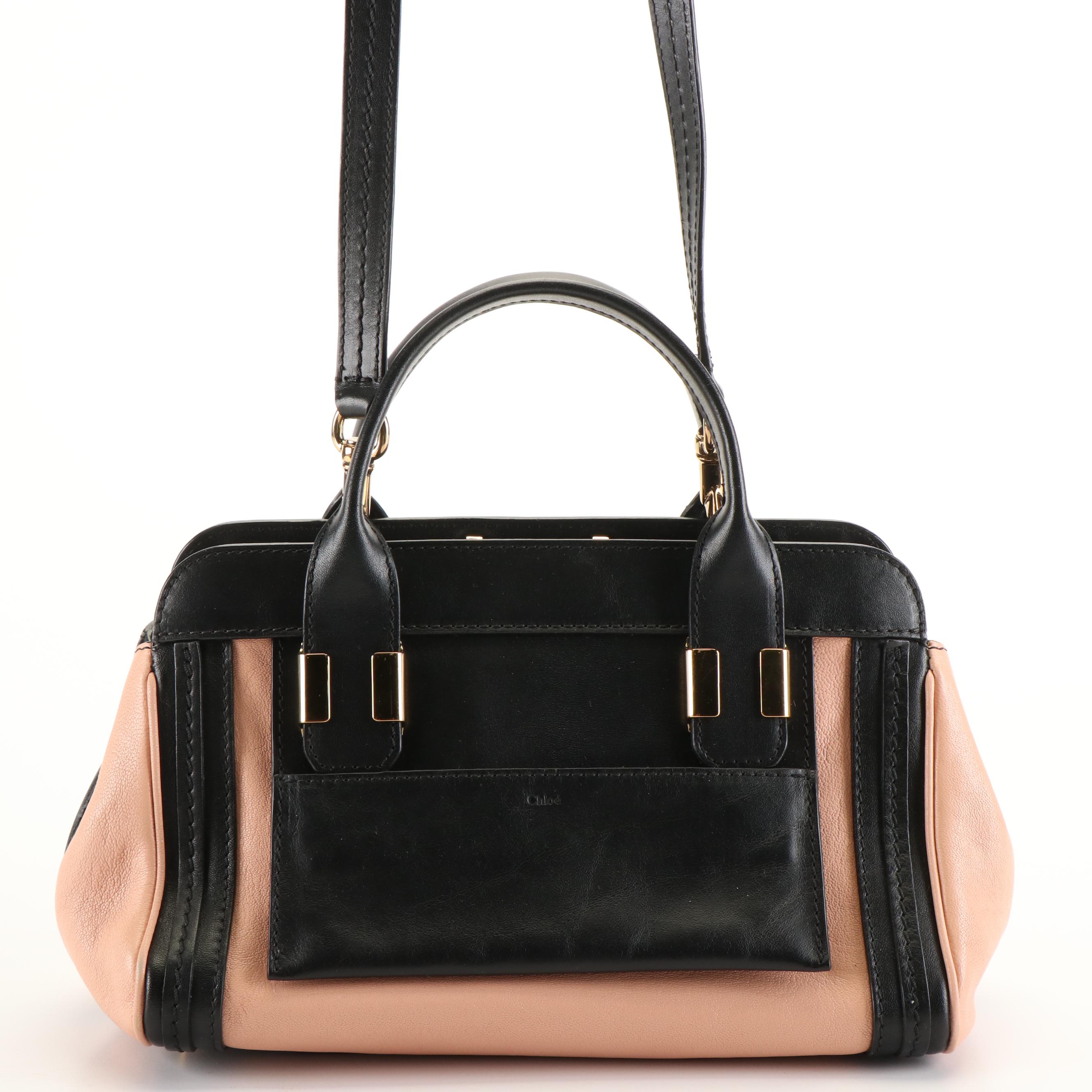 Chloé Alice Convertible Handbag in Pink and Black Leather