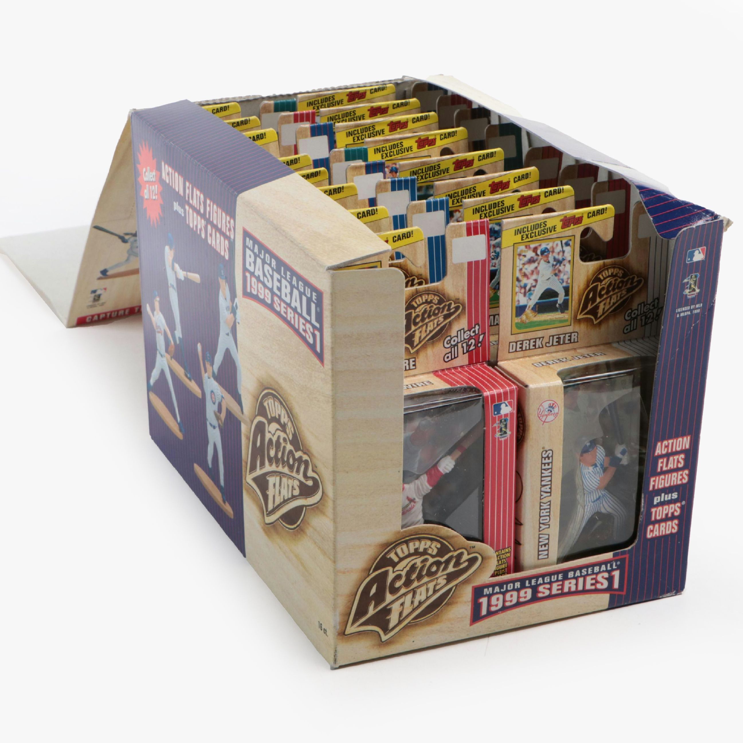 Sealed Topps Action Flats Figures Featuring Derek Jeter, Ken Griffey Jr, & More