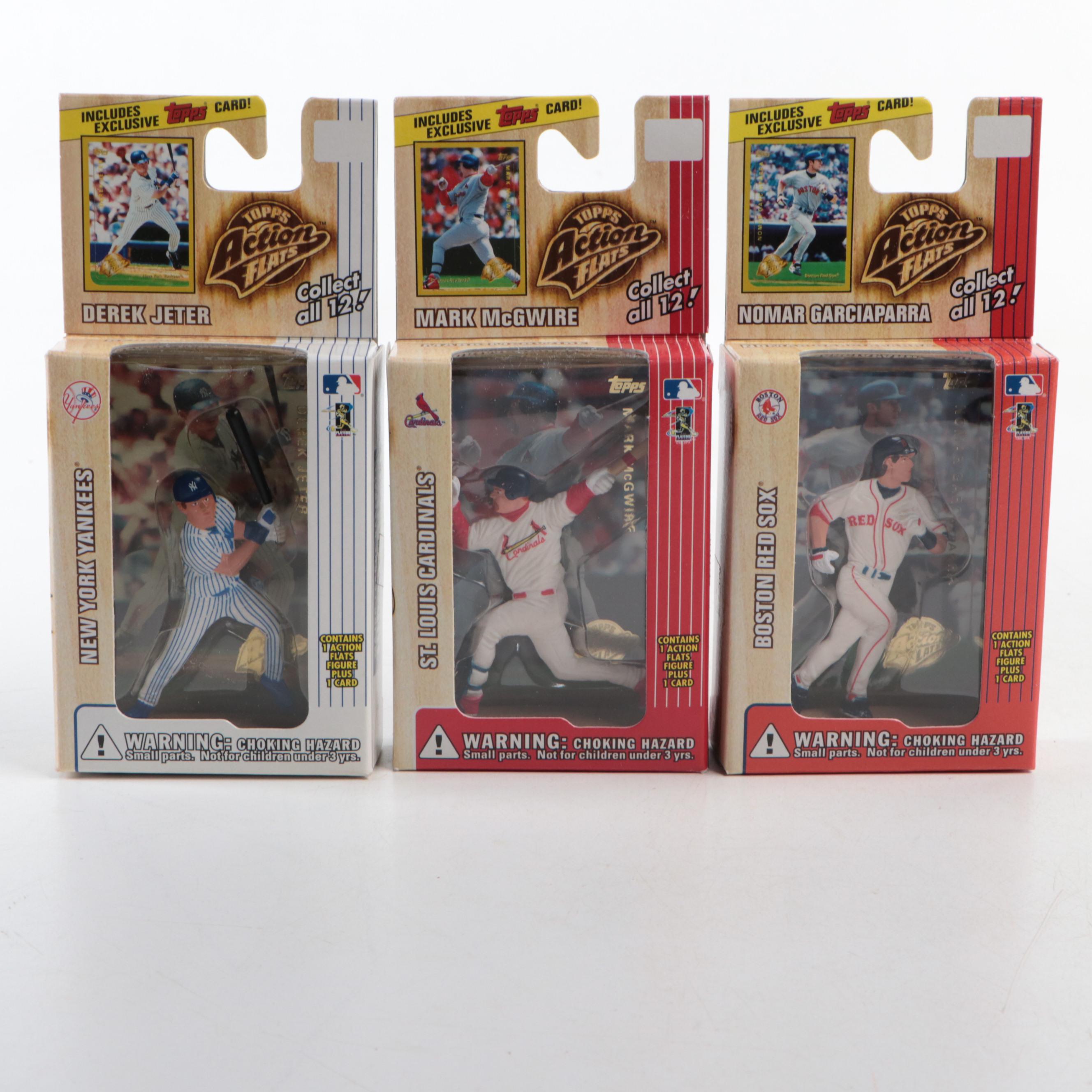 Sealed Topps Action Flats Figures Featuring Derek Jeter, Ken Griffey Jr, & More