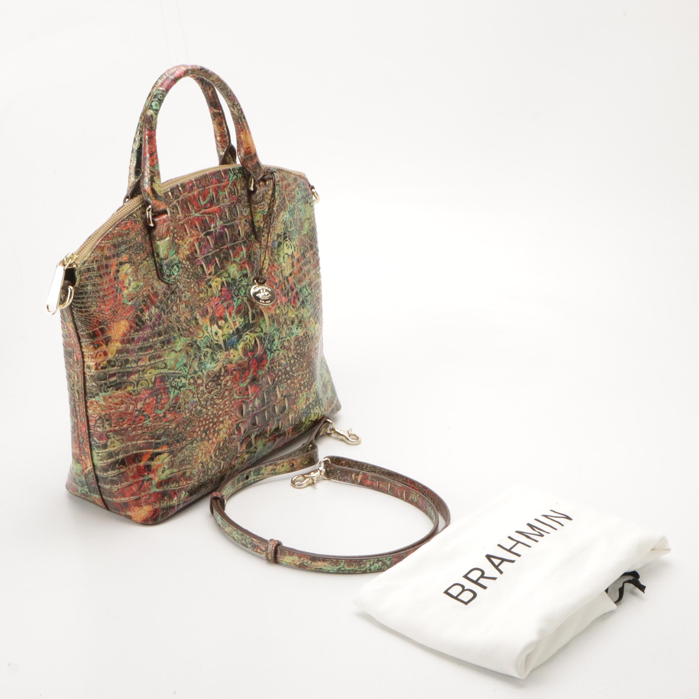 Brahmin Multicolor Croc Embossed Two-Way Bag