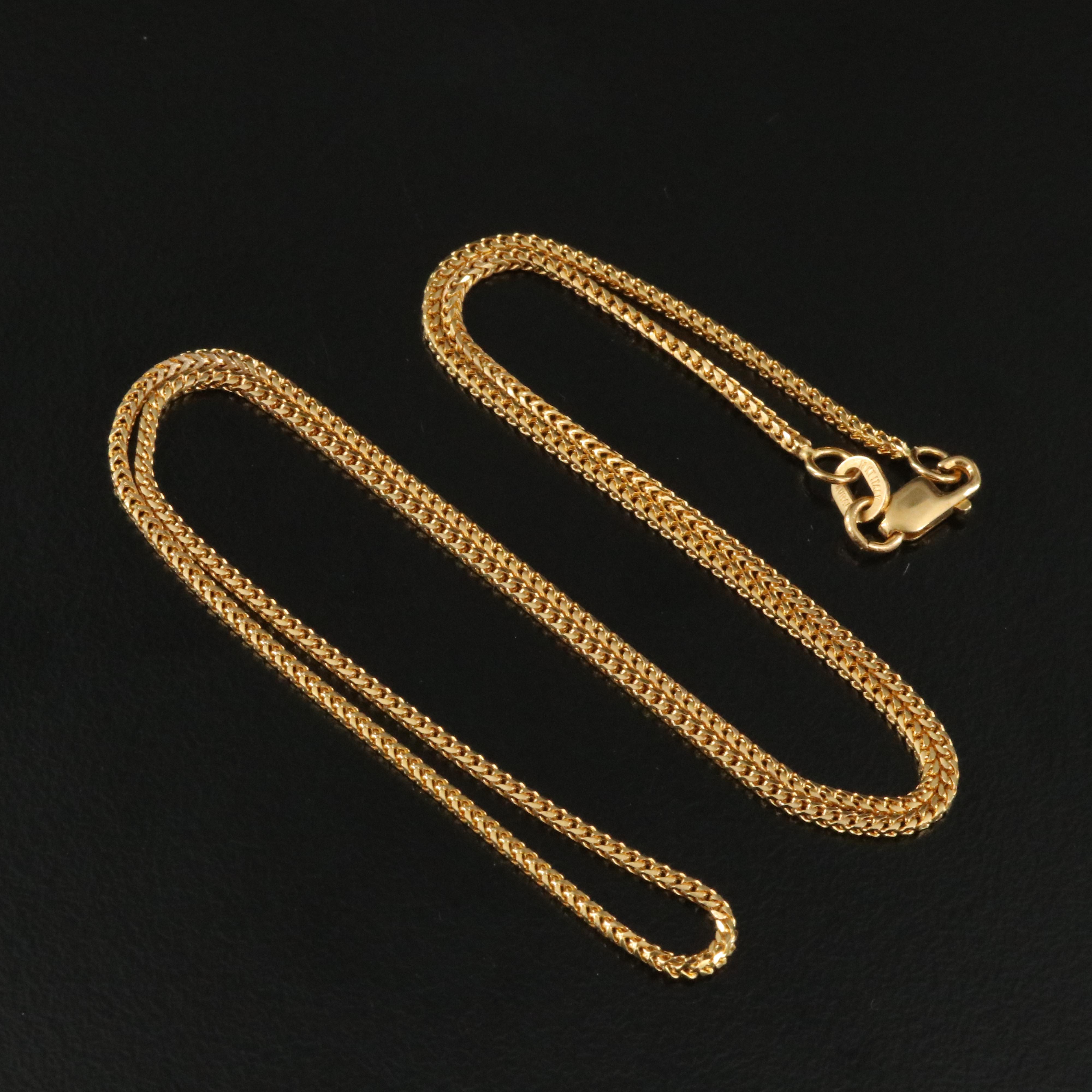 Italian 18K Square Curb Chain Necklace